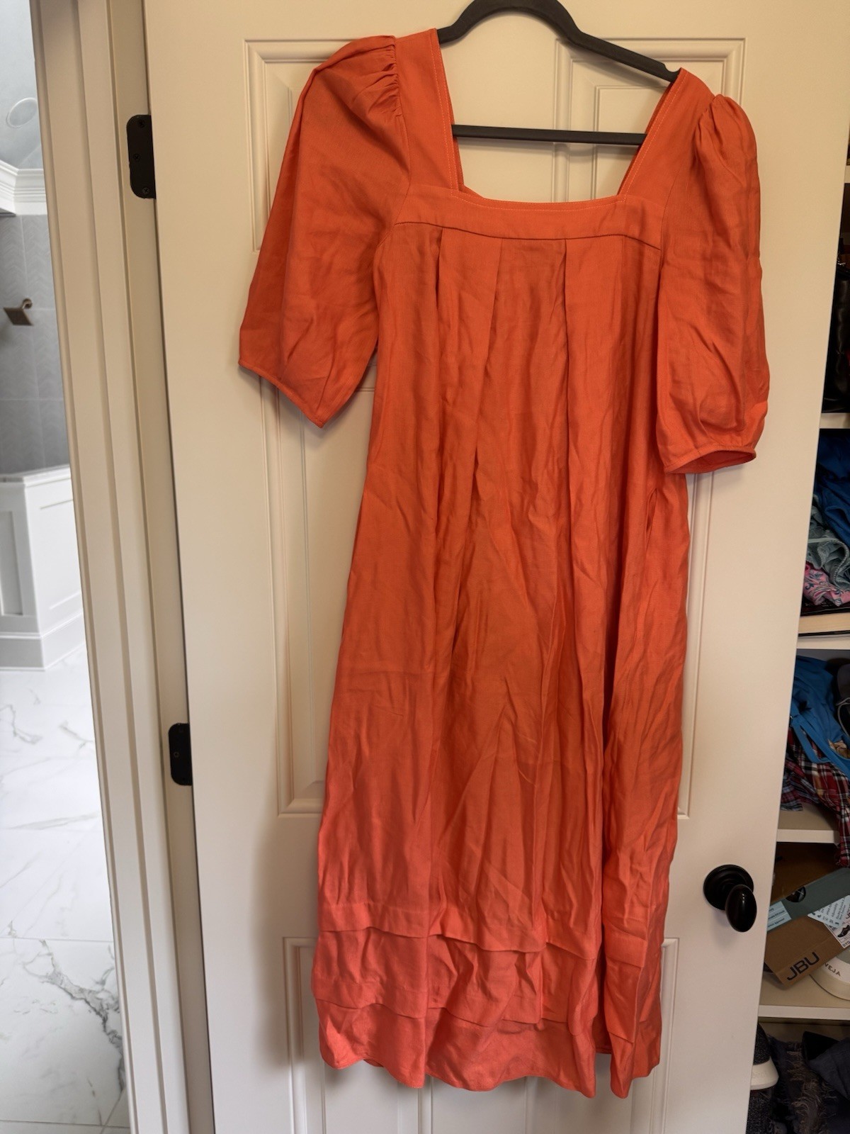 Hunter Bell Nap Midi Preppy Boho Core Oversized dress size XS puff sleeve HH112