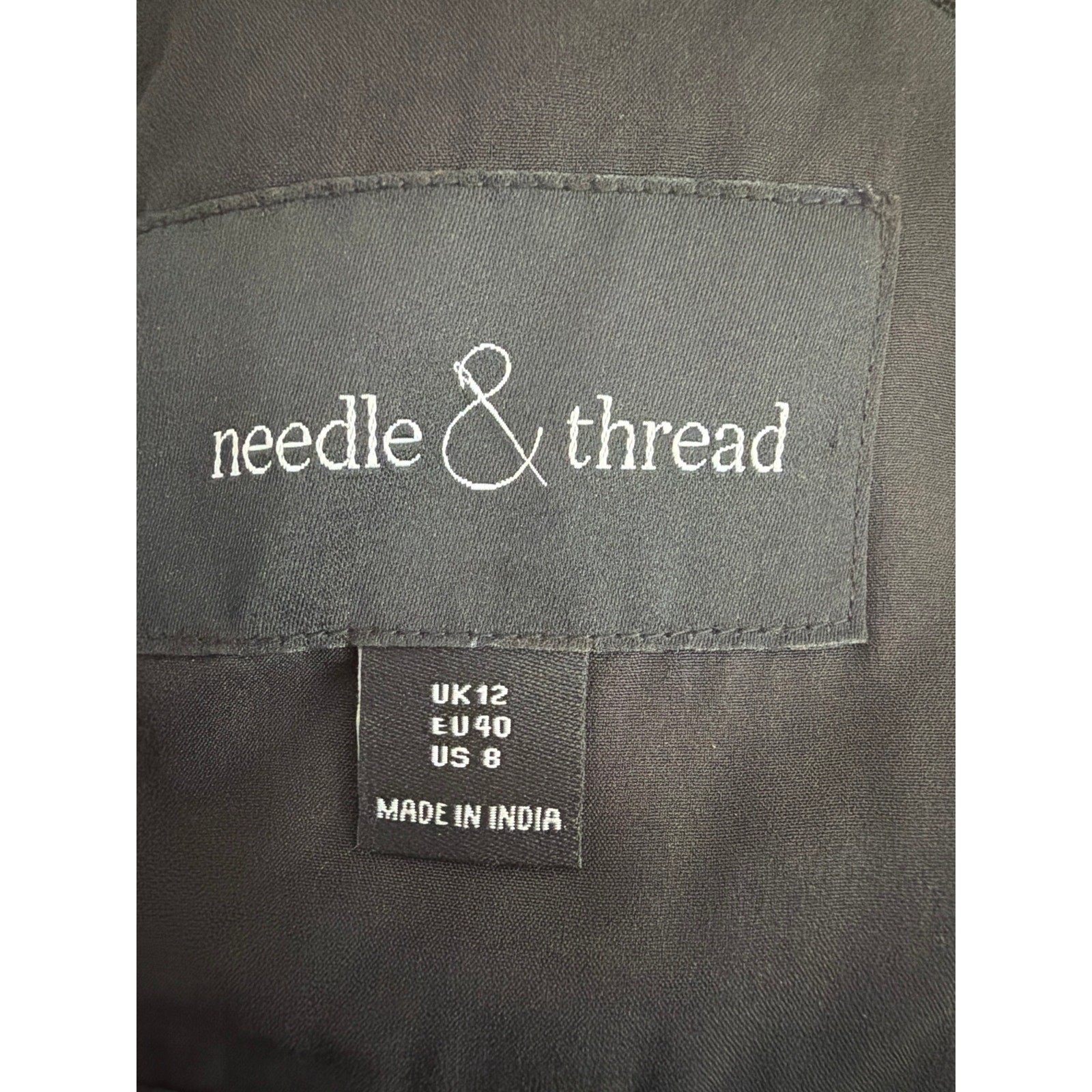 Needle & Thread Black Andromeda Embellished Tulle Mini Dress Black Sz US 8