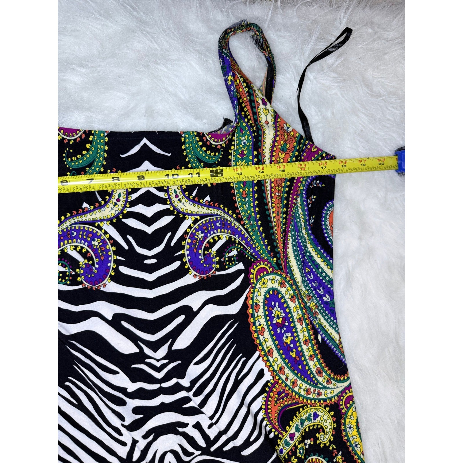 Glamour Womens Zebra Paisley Mixed Print Sleeveless Maxi Dress Black Multi 8