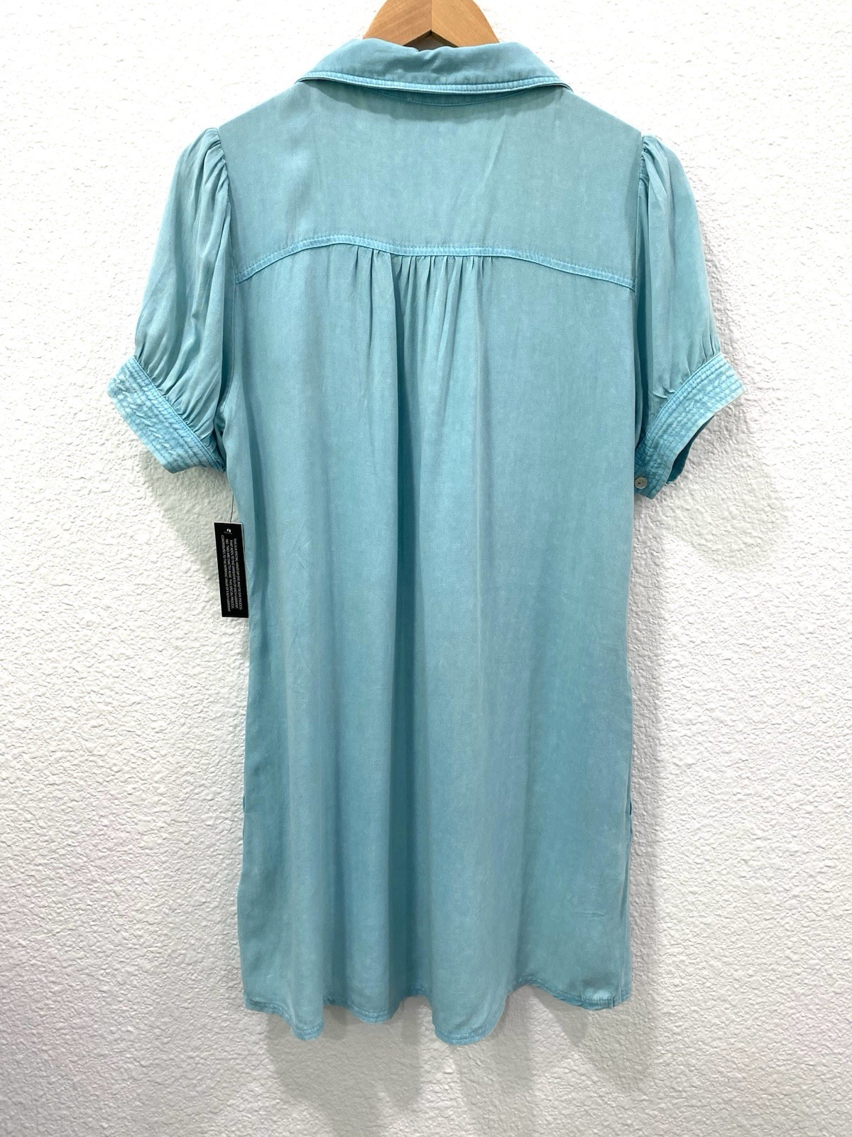 Fate Washed Front Two Pocket Shirt Dress Turquoise Women’s Size Small NWT Summer