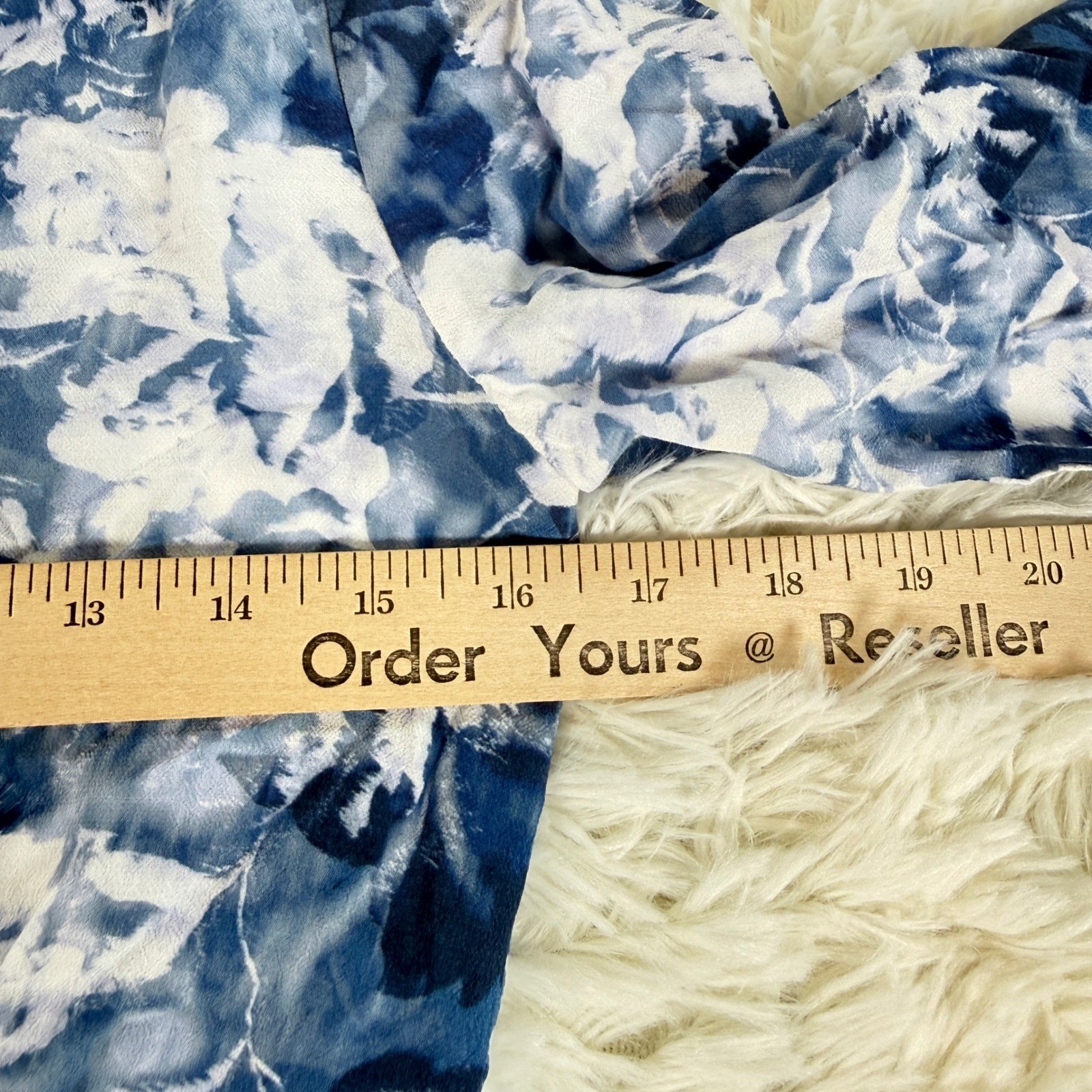 Madewell Blue White Floral Print V Neck Button Tie Waist Mini Dress Size 00