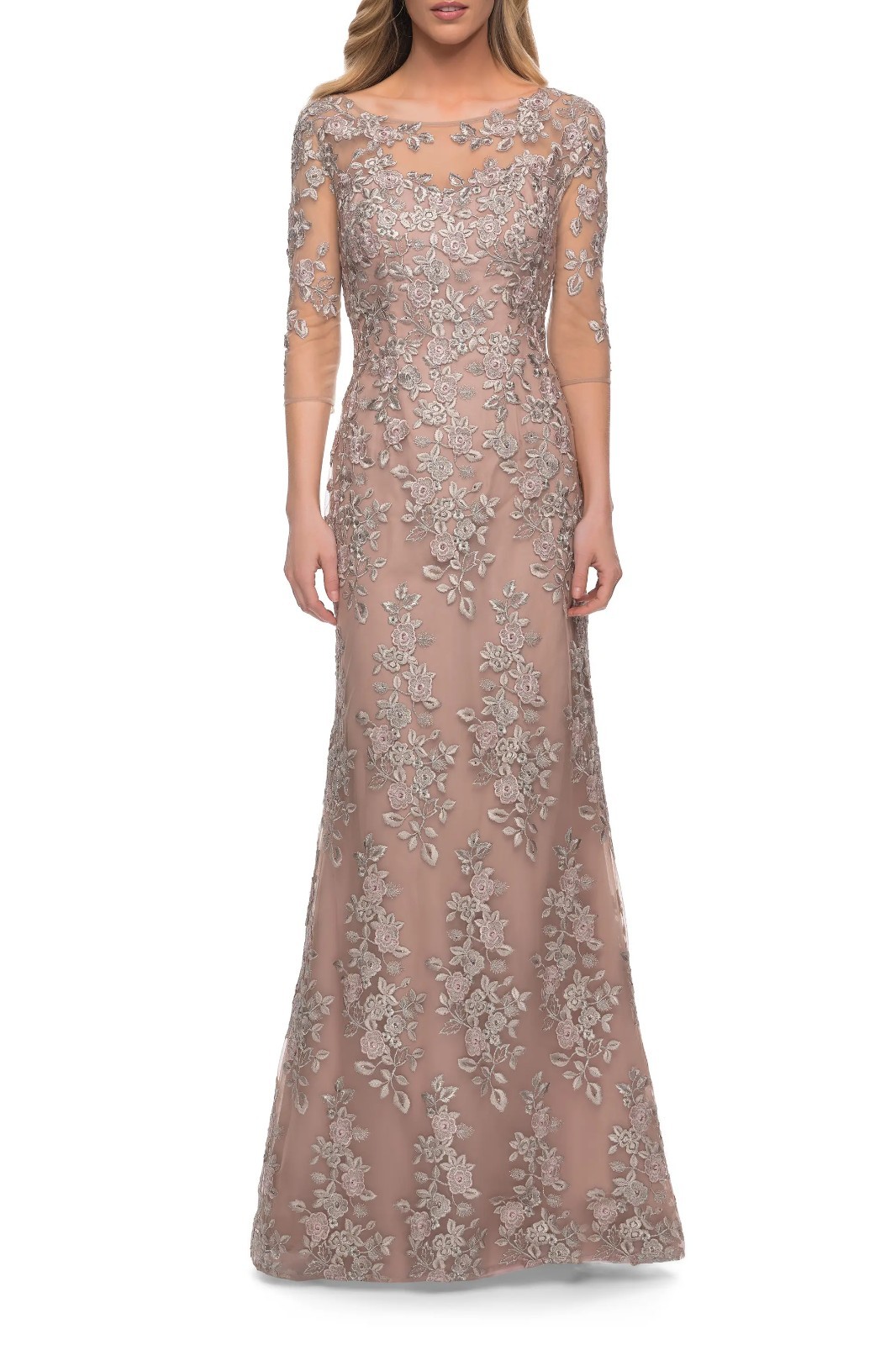 Gorgeous Floral Column Gown 12
