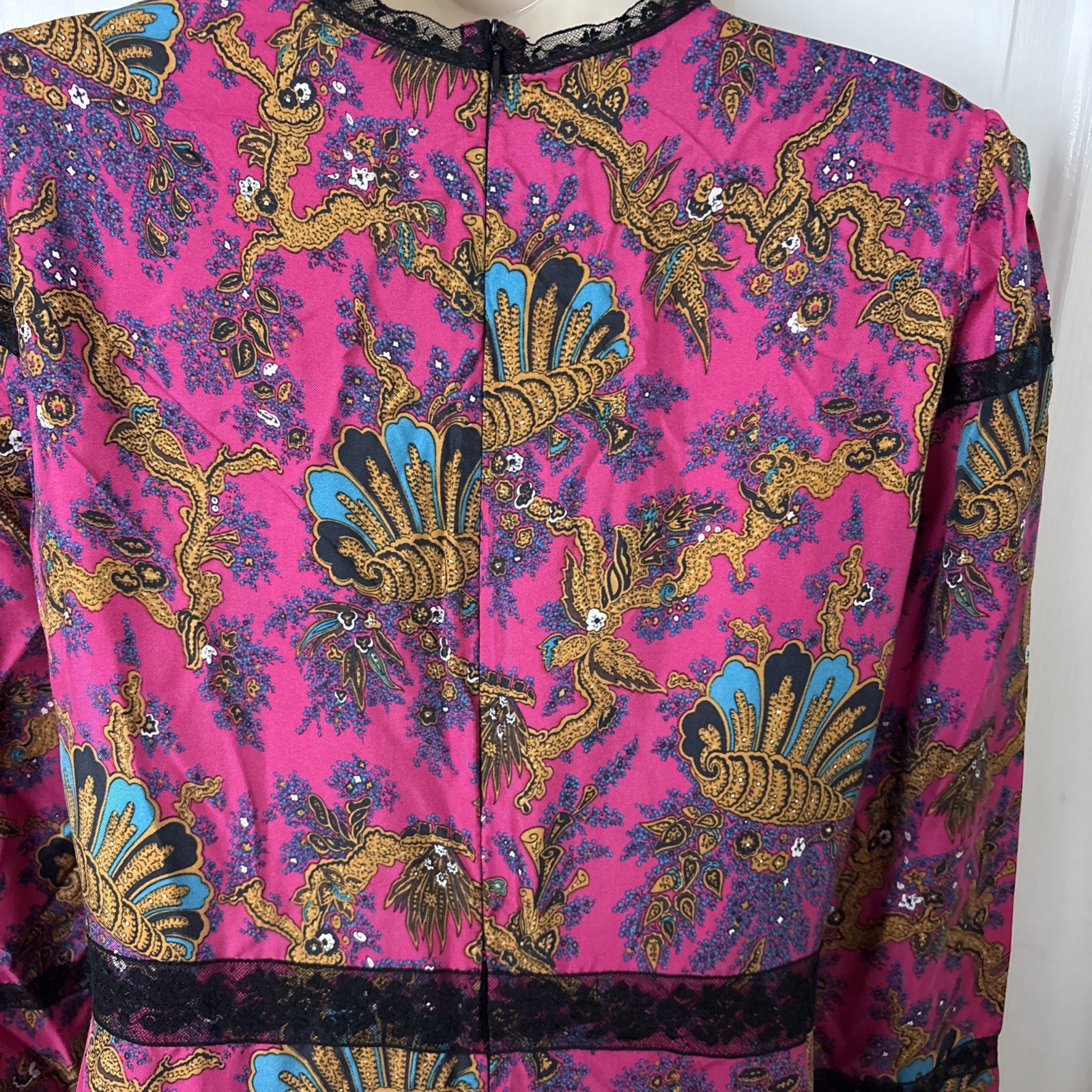 Sandro Paris Silk Midi Dress Sz 38 US 6 Medium Vibrant Pink