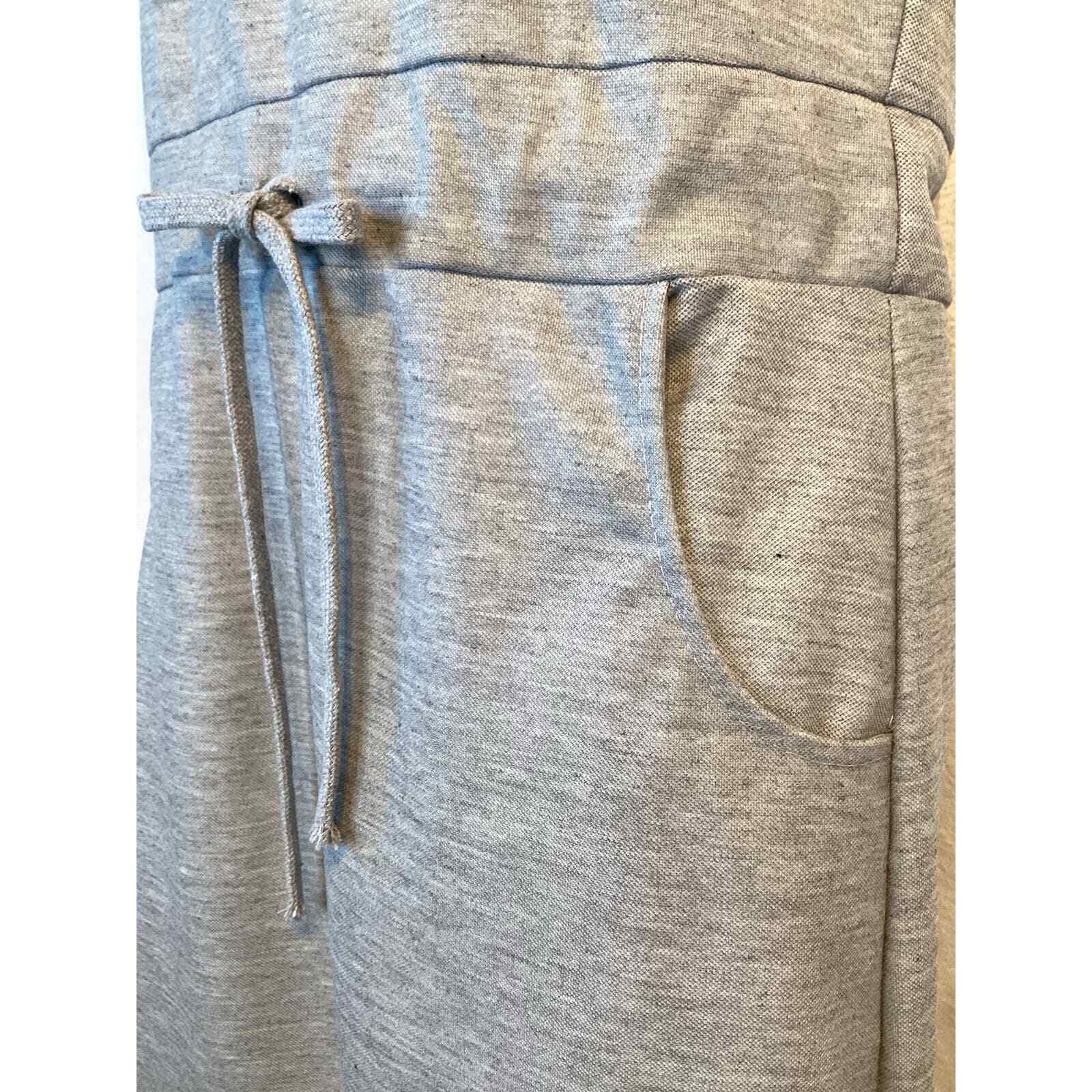 Essentials Basic Sleeveless Casual Drawstring Midi Dress Gray Size Medium