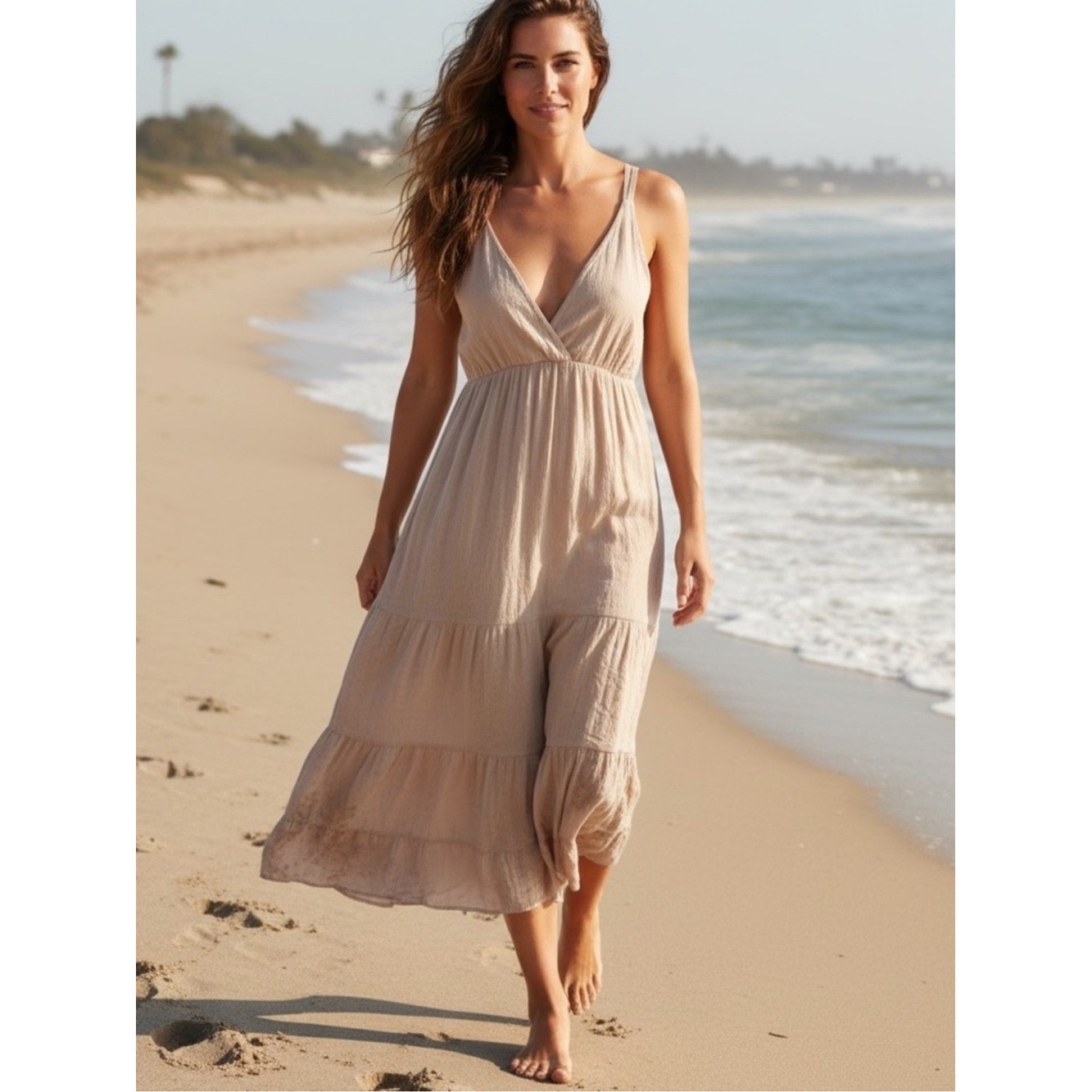 Sea Spice | 100% Peruvian Cotton Samantha Tiered Maxi Dress – Beachy Boho Summer