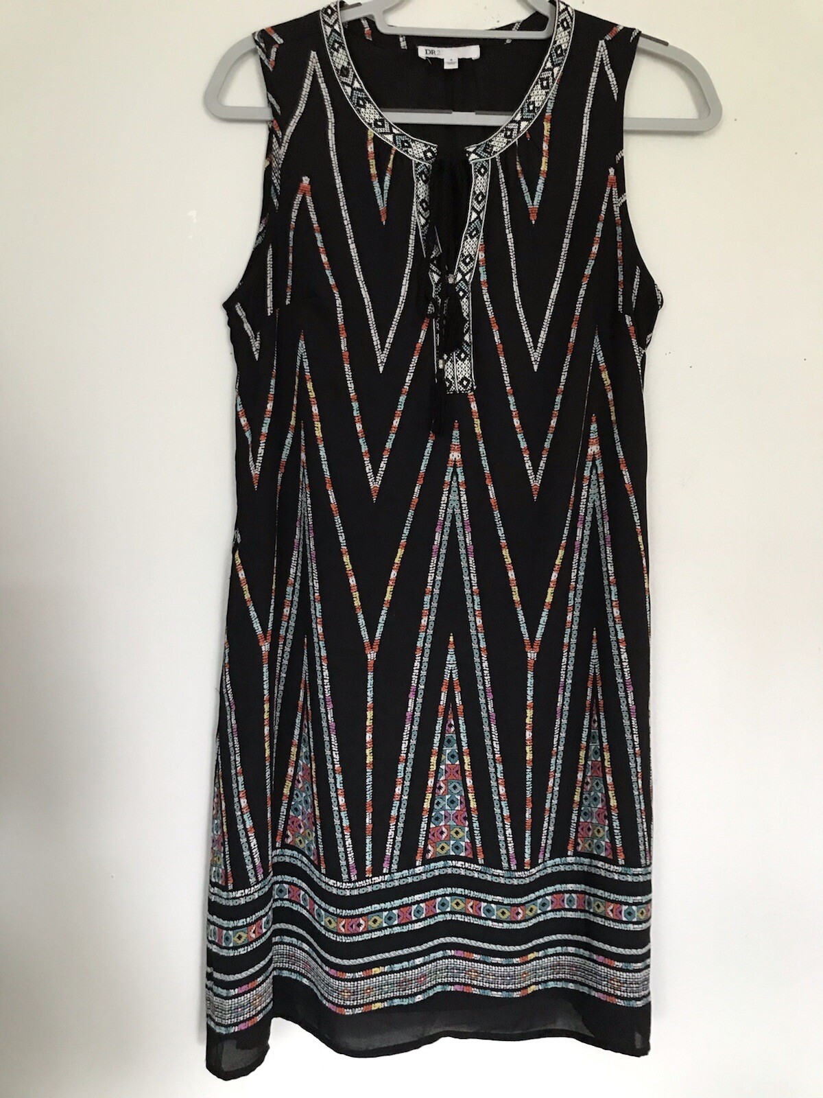 DR2 By Daniel Rain Women’s Black Print Multicolor Sleeveless Size S