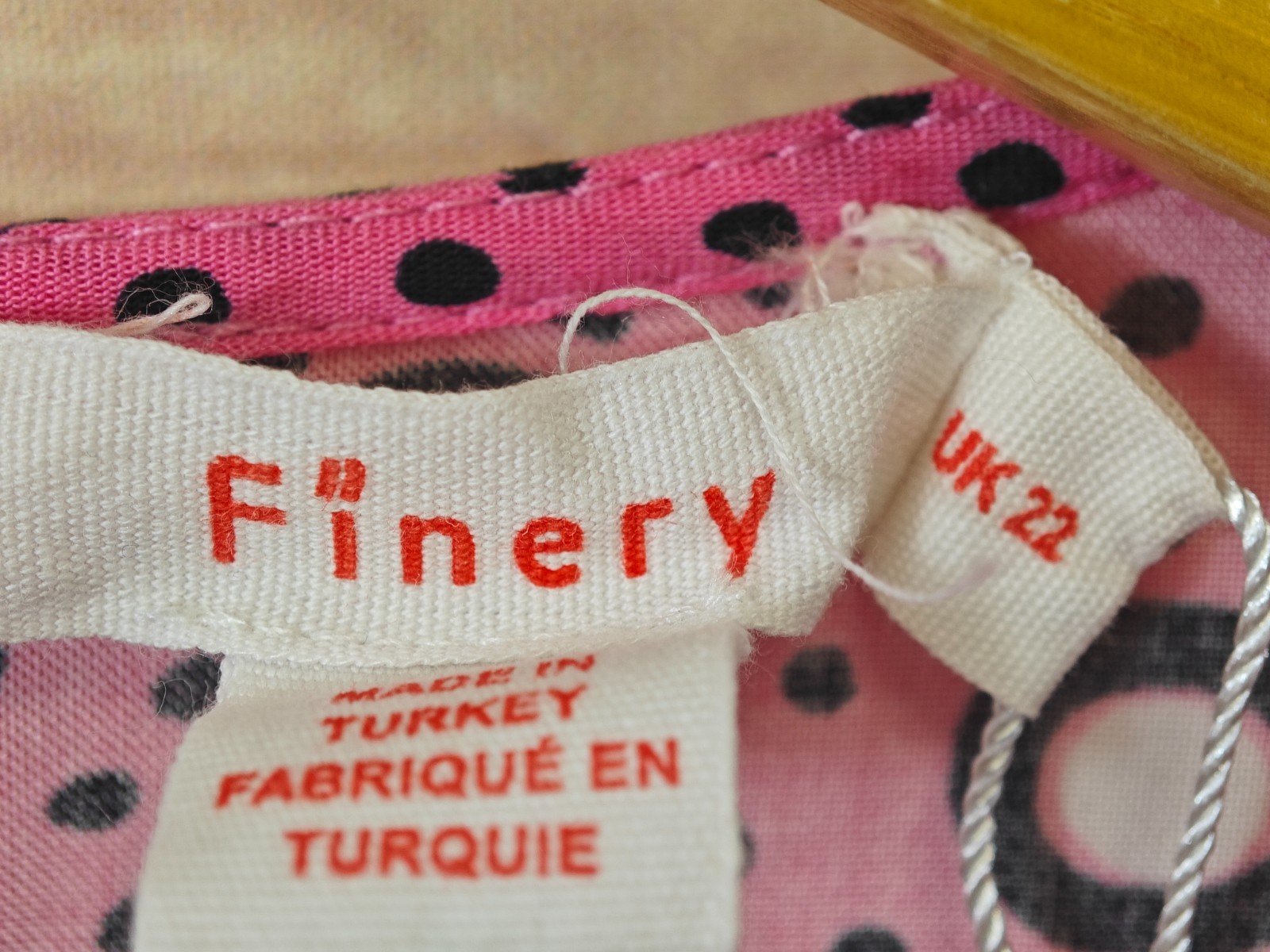FINERY size 22 pink spotty patterned midi dress new