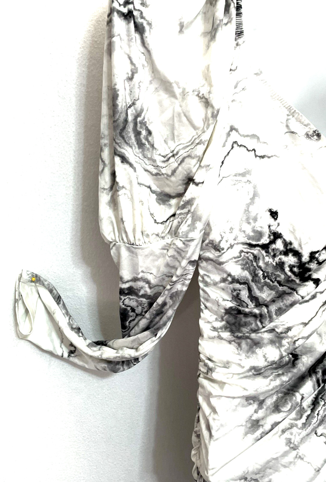 Glamorous Cocktail Silver Bodycon Mini Dress Sz 2 Ruched Square Neck ASOS DESIGN
