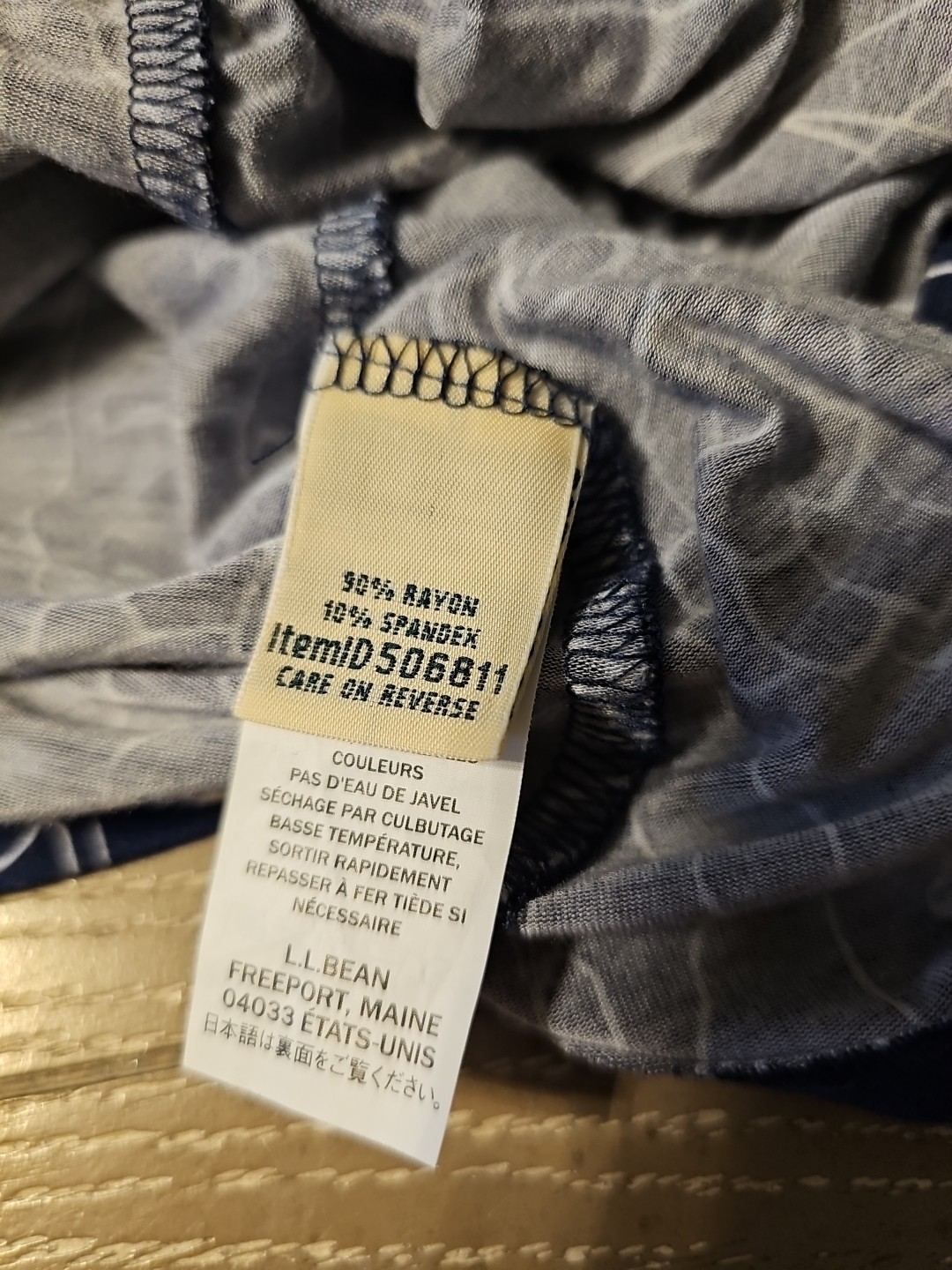 L.L. Bean 2X REG Blue Floral Print Stretch Surplice Midi Dress