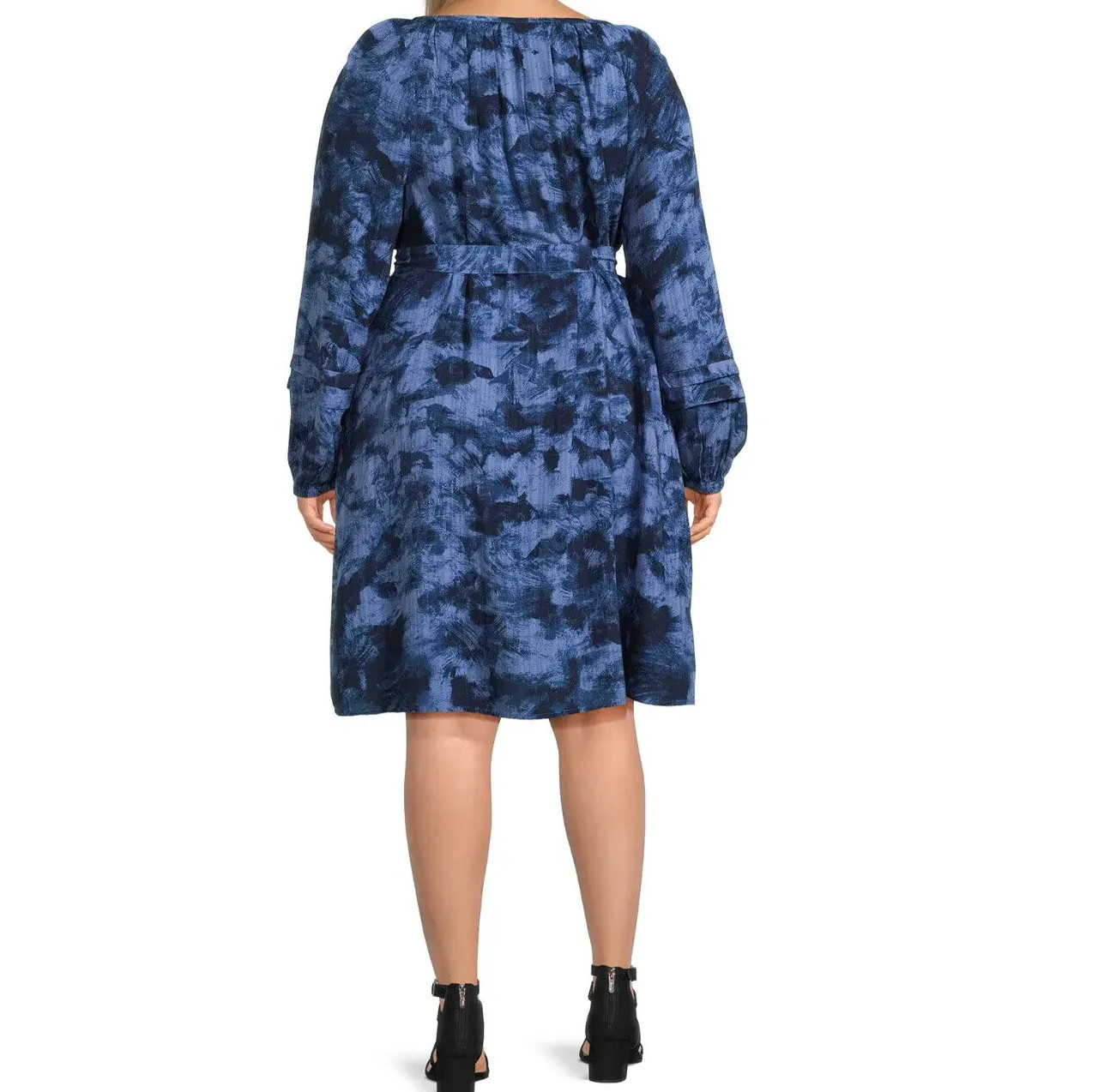 Terra & Sky Shirred Mini Dress Boho Paisley/Blue Comet etc. Sizes 0X, 2X,3X & 4X