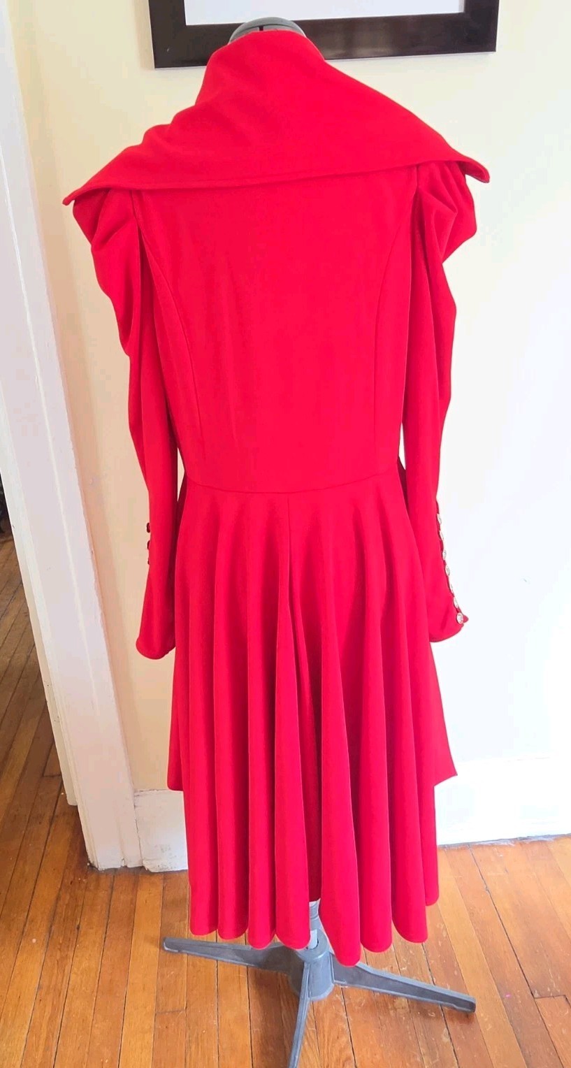 Samuel Dong Small Coat Dress Red High Low