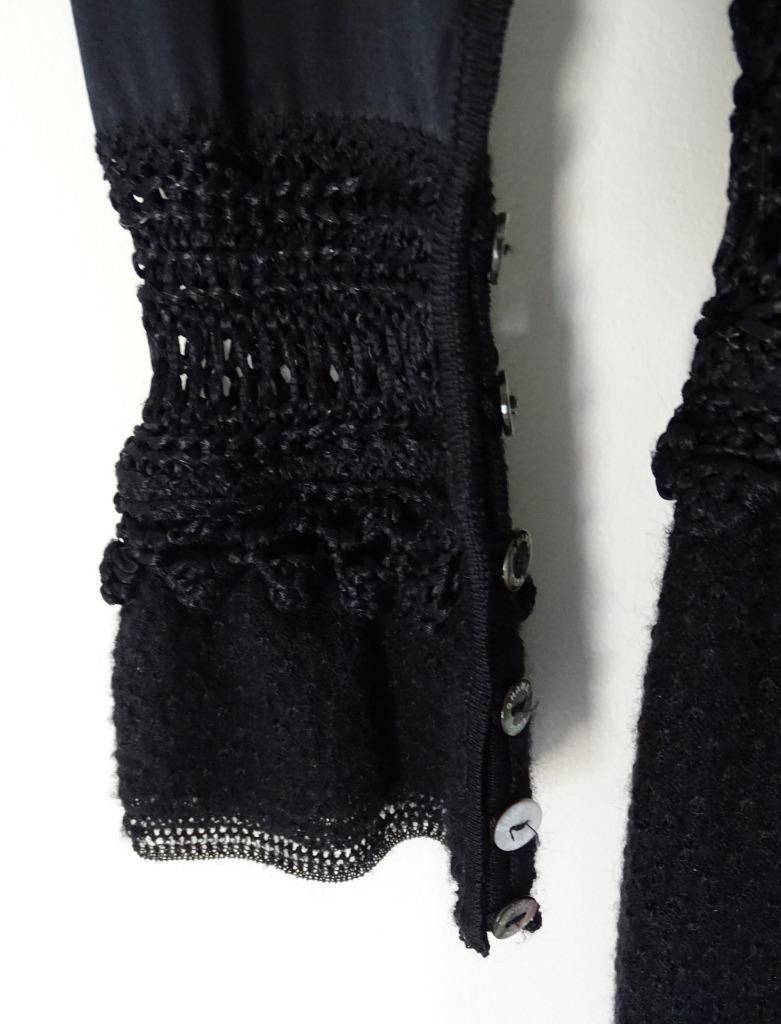 Chanel Black 03A Long Sleeve Mini Mohair Nylon Rayon Wool Dress SZ 40