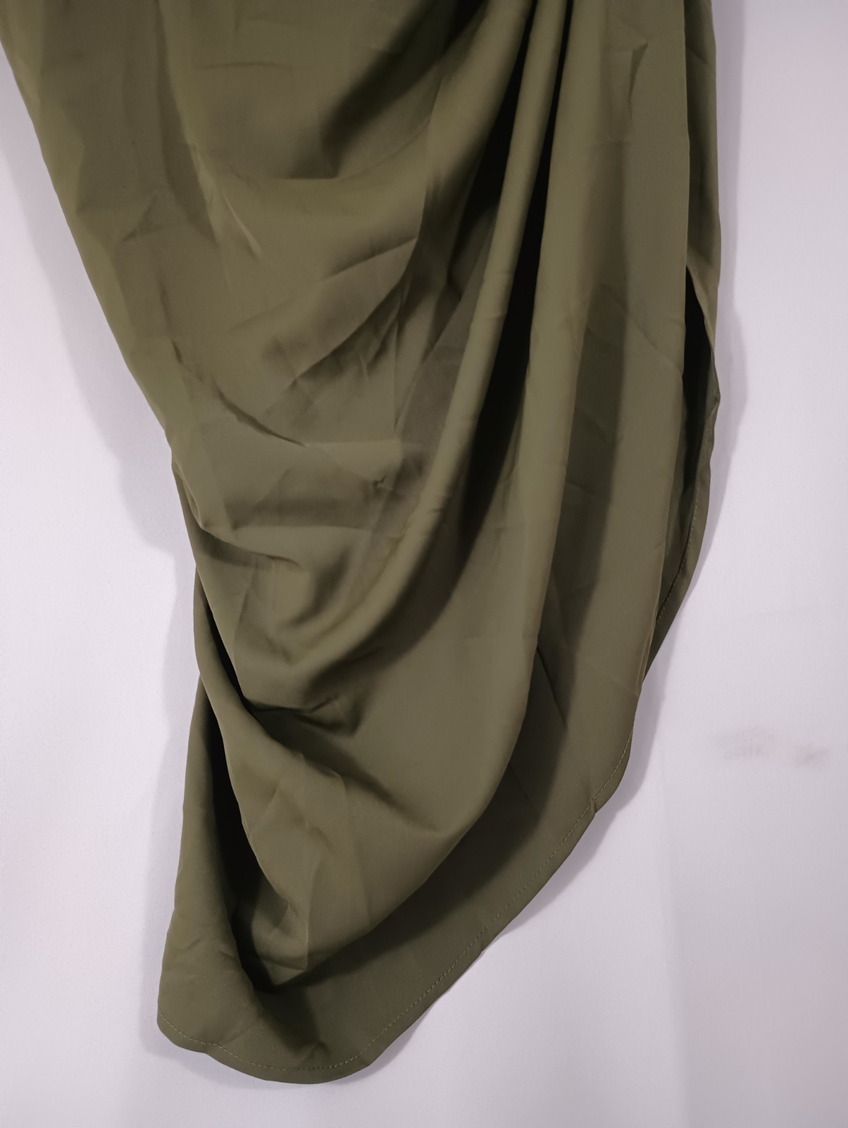 Shein Bae NEW Medium Dress Olive Green Ruched Cinch Side Elegant FAST Shipping