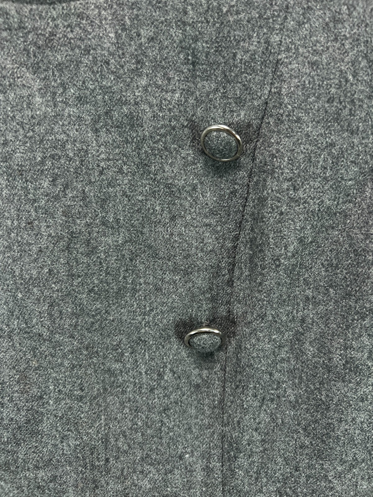 Vtg Adele Simpson 100% Wool Sheath Dress Womens 4 Gray Sailor Buttons Long Sleev
