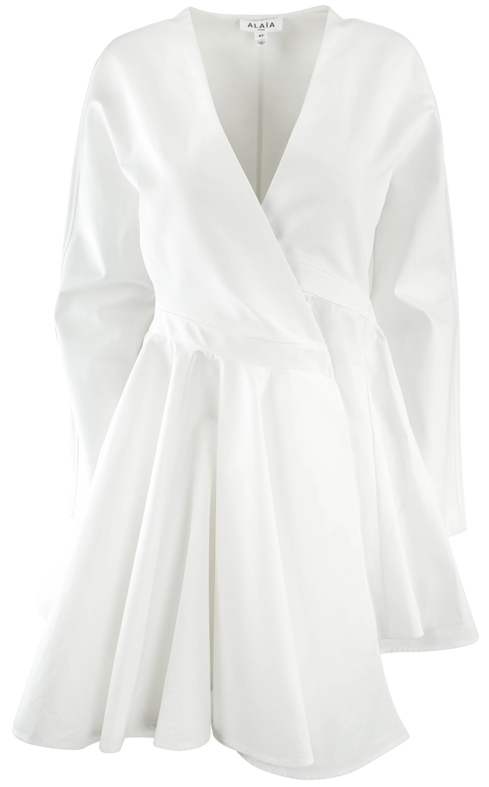 Alaia Asymmetric Wrap Belt Dress in Poplin