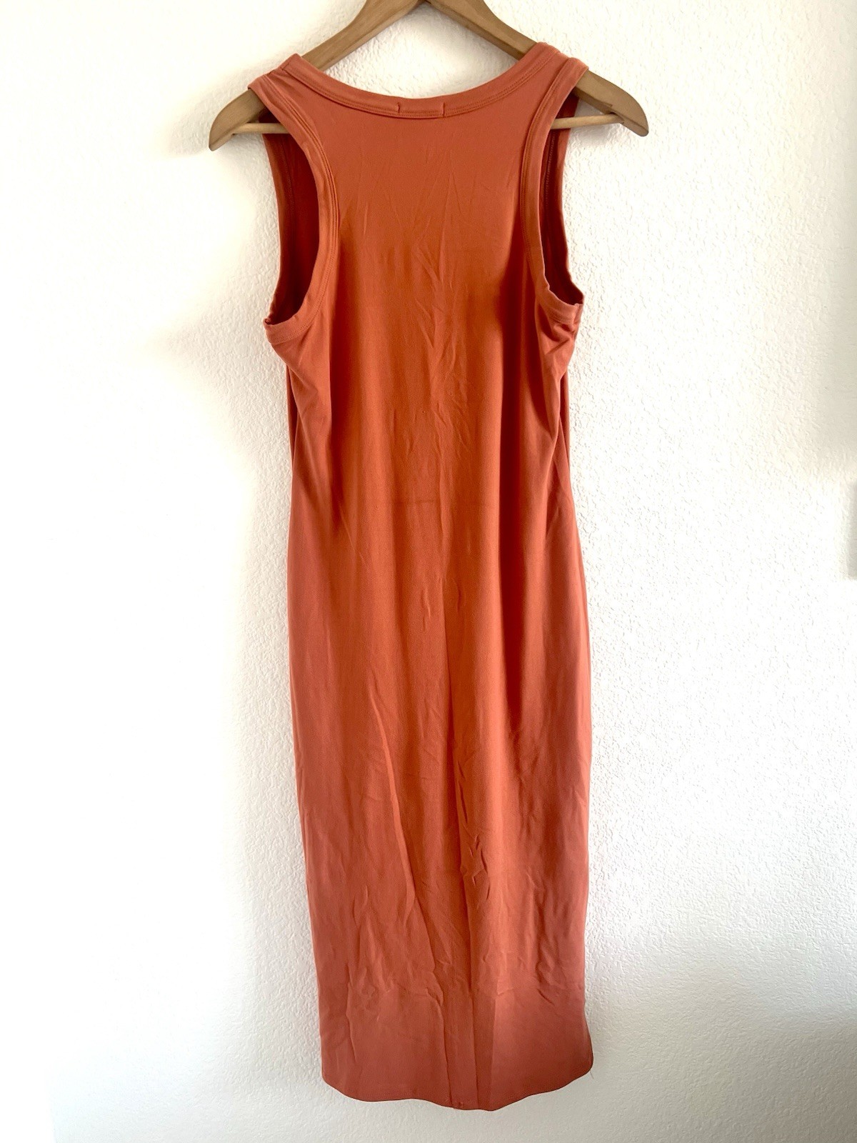 Heart vs Hips Orange Solid Scoop Neck Sleeveless Tank Midi Dress Side Slit L