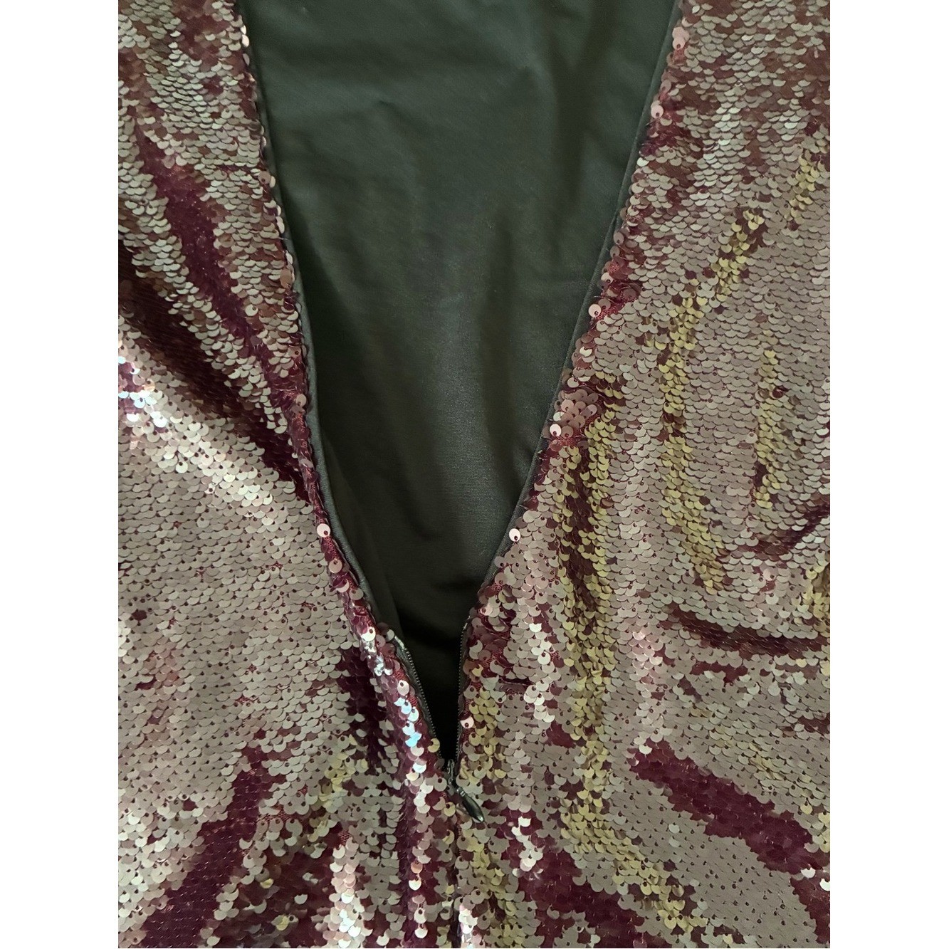 Essue Sequin Long Sleeve Party Dress – Dark Plum-Sz M