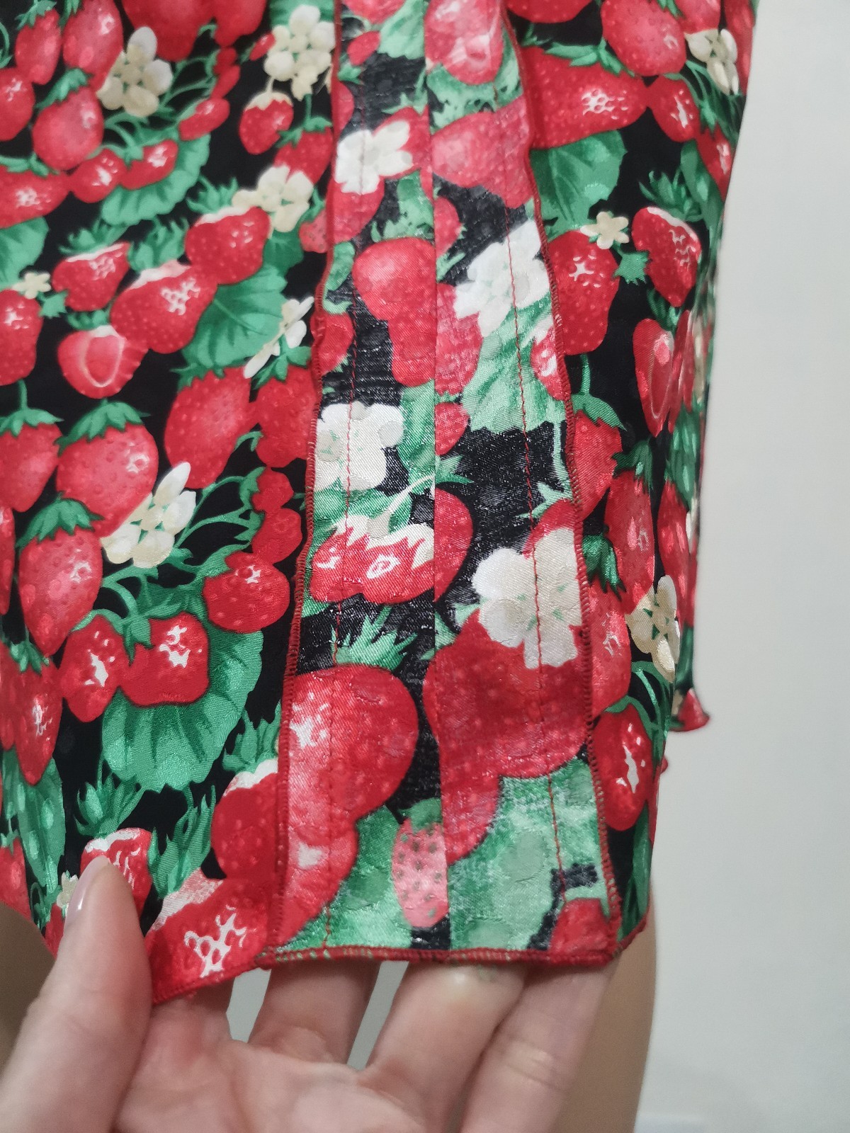 🆓US🛃 SS 2006 Dolce&Gabbana strawberries printed silk corset dress IT 38