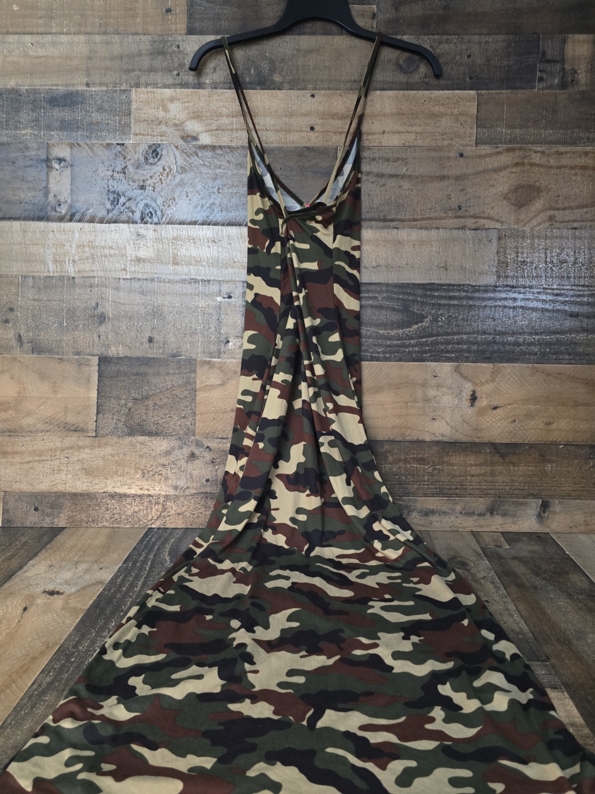 True Rock Camo Maxi Dress Stretch Bodycon Sleeveless Sexy Summer Size Small NWT