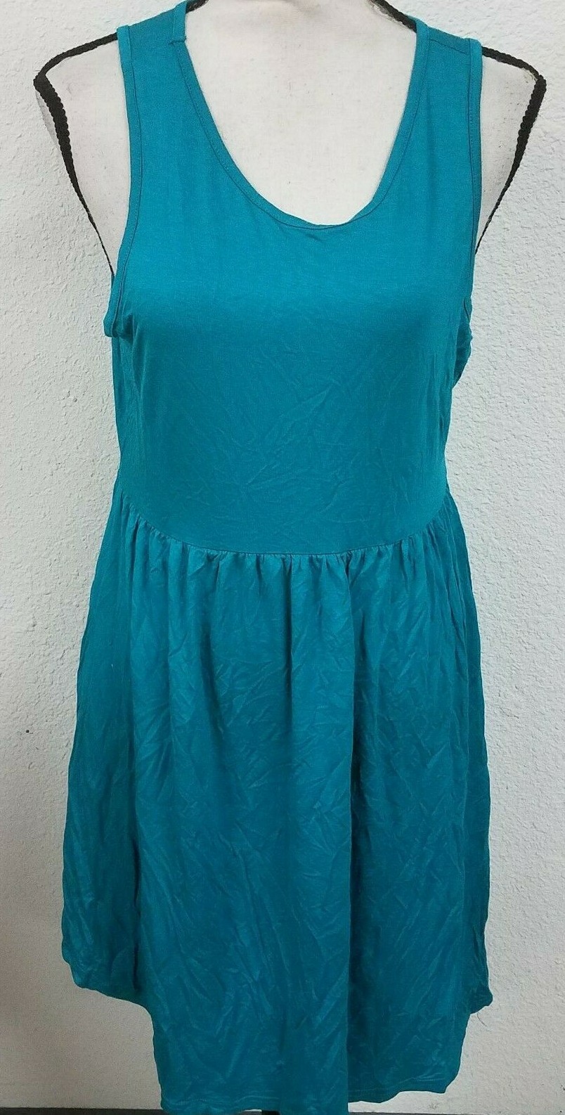 HiMONE Women’s Summer Sleeveless Casual Short Sundresses, Lake Blue, Large