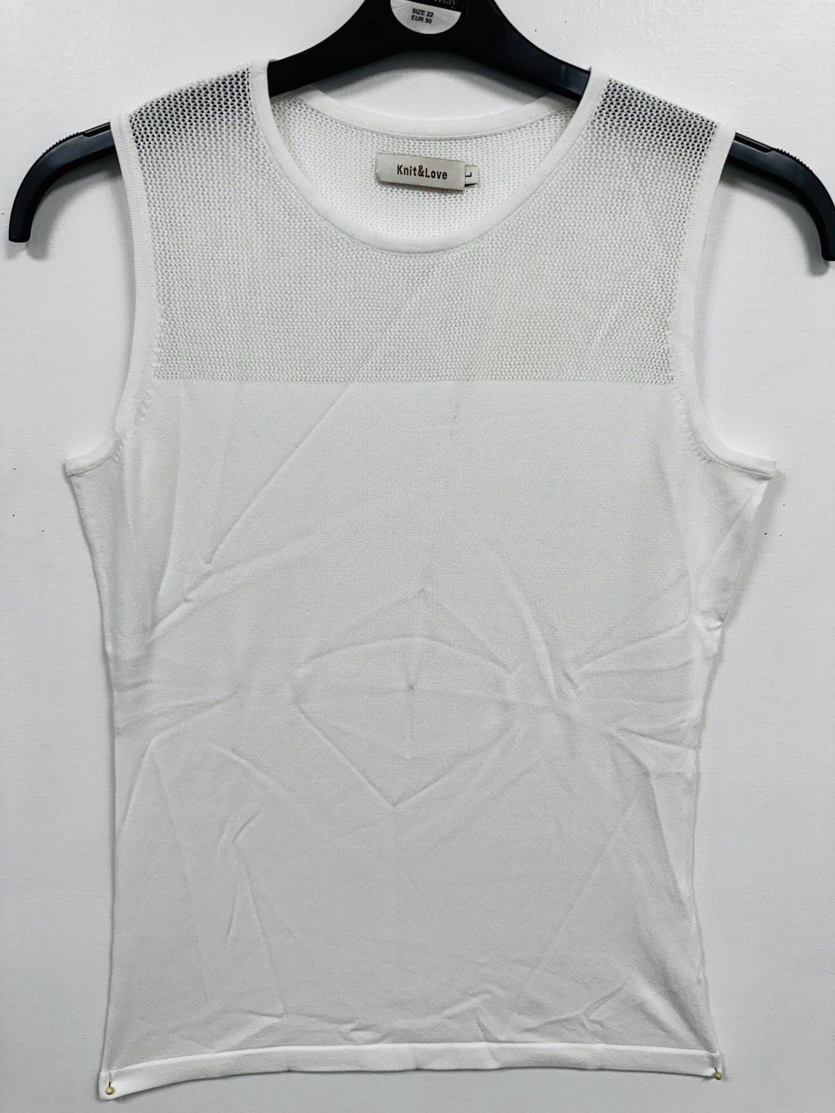 Knit And Love Ladies Slim Fit Pullover Top XL Size White L Size