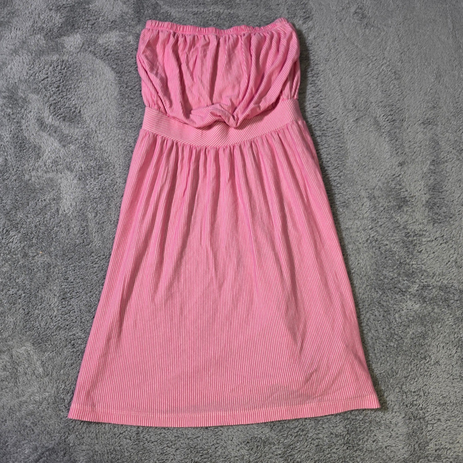 Lilly Pulitzer Womens Small Tube Dress Pink Striped Strapless Pima Cotton Modal