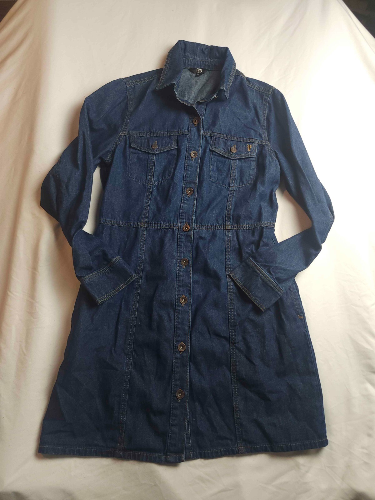 Frye Shirt Dress Medium Blue Denim Classics Capsule Wardrobe Travel Layering