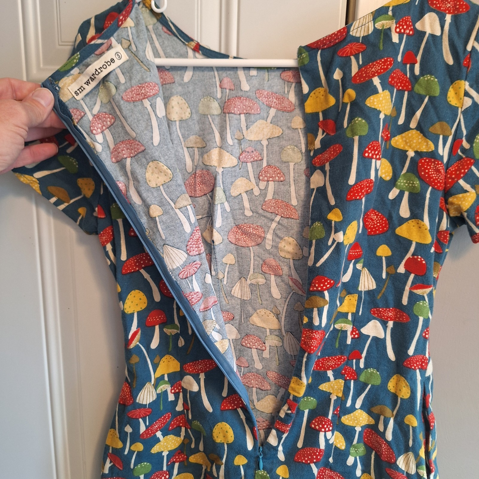 Cottagecore Mini Dress in Magical Mushroom Print S Forest Festival Hippie Fairy