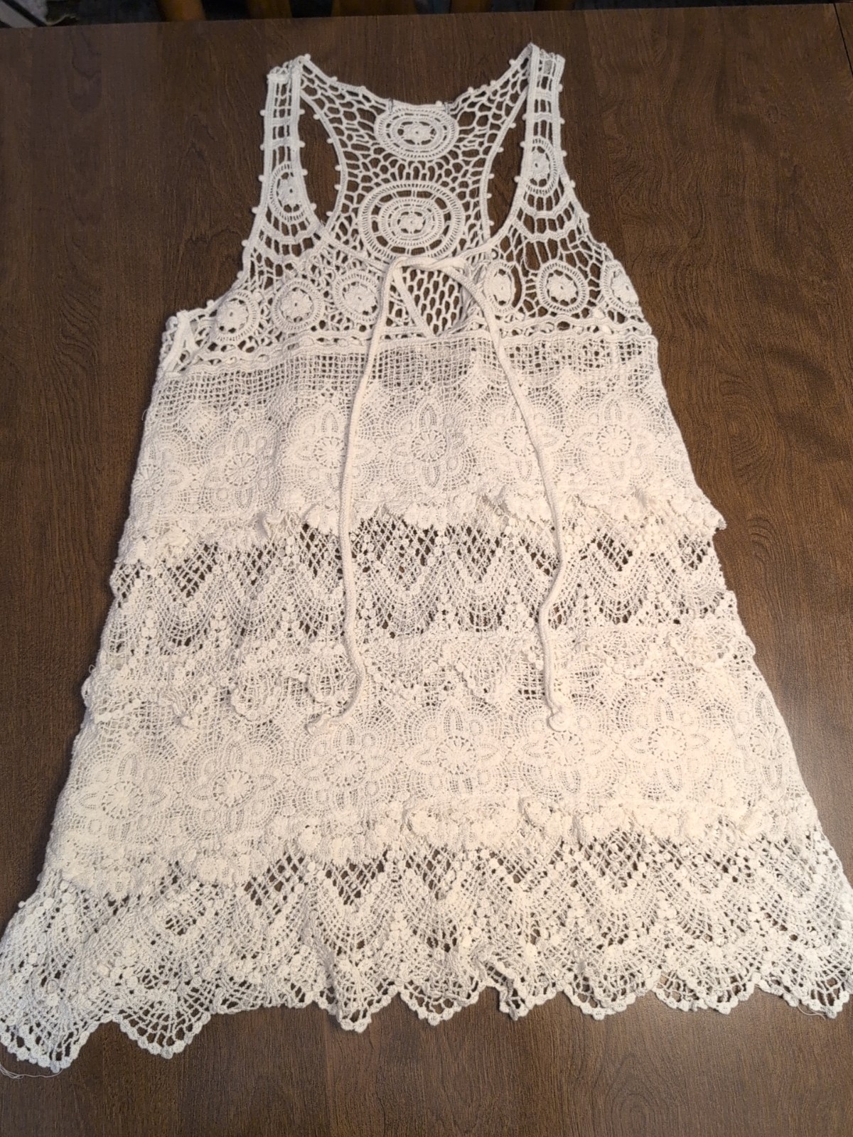Dasayo Crochet Dress One Size See Thru Festival Western Cottagecore Hippie Lace