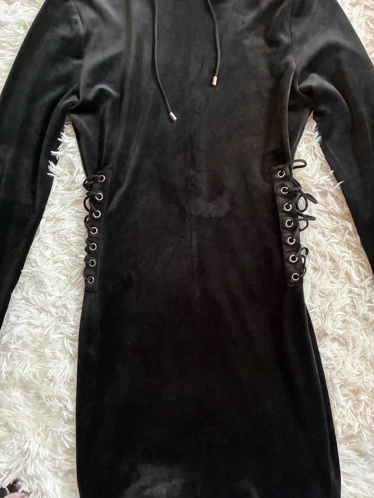 Gothic Grim Reaper Vampire Witchy Whimsigoth Black Sabbath Velvet Hooded Dress M