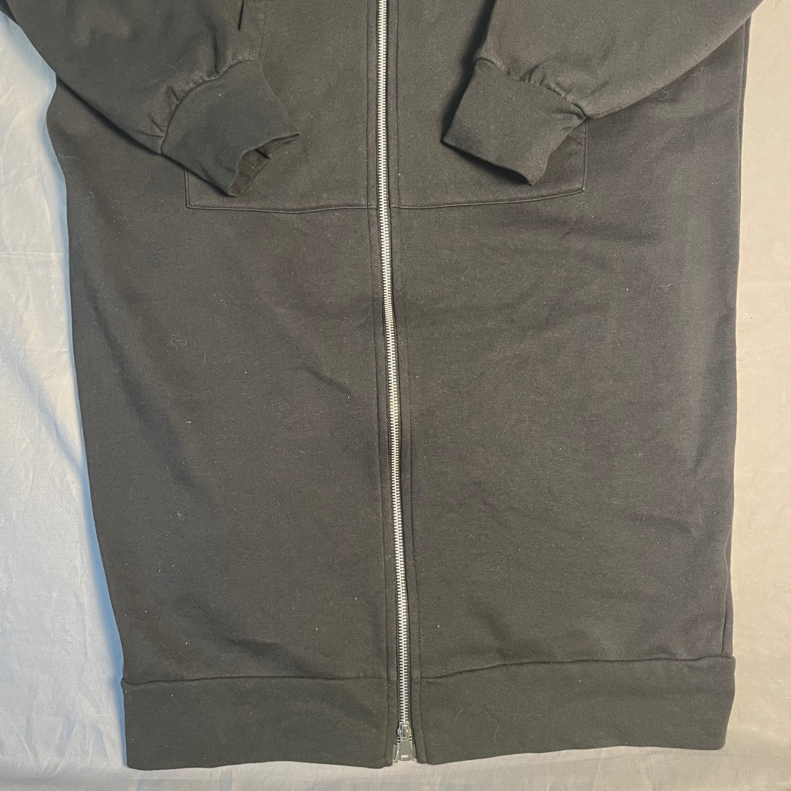 DSG Womens Longline Full Zip Hoodie Dress Black Fleece Size Large RN 104141