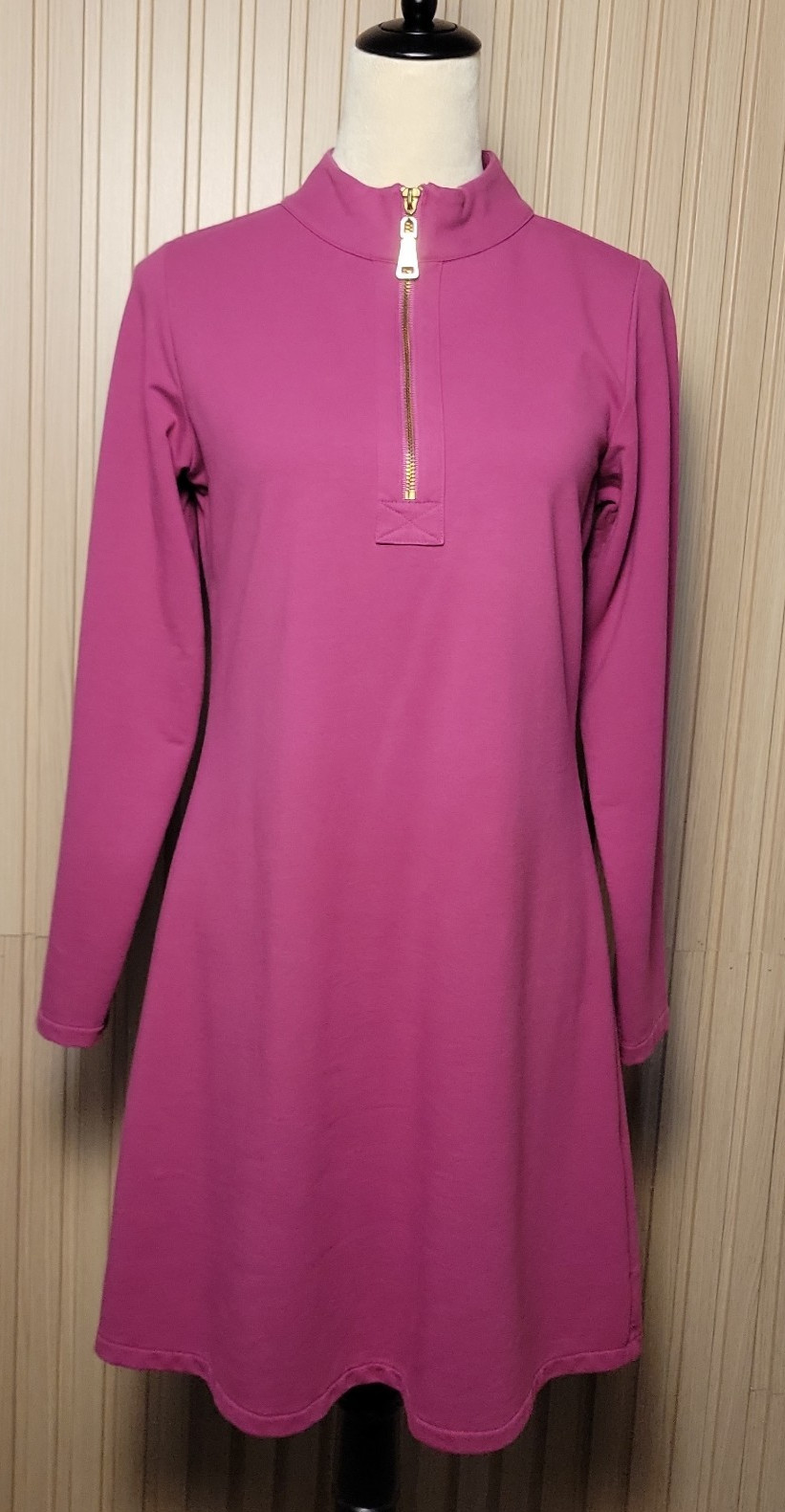 Spartina 449 Magenta Nora Women Half-Zip Dress Size M Comfy Stretch Casual