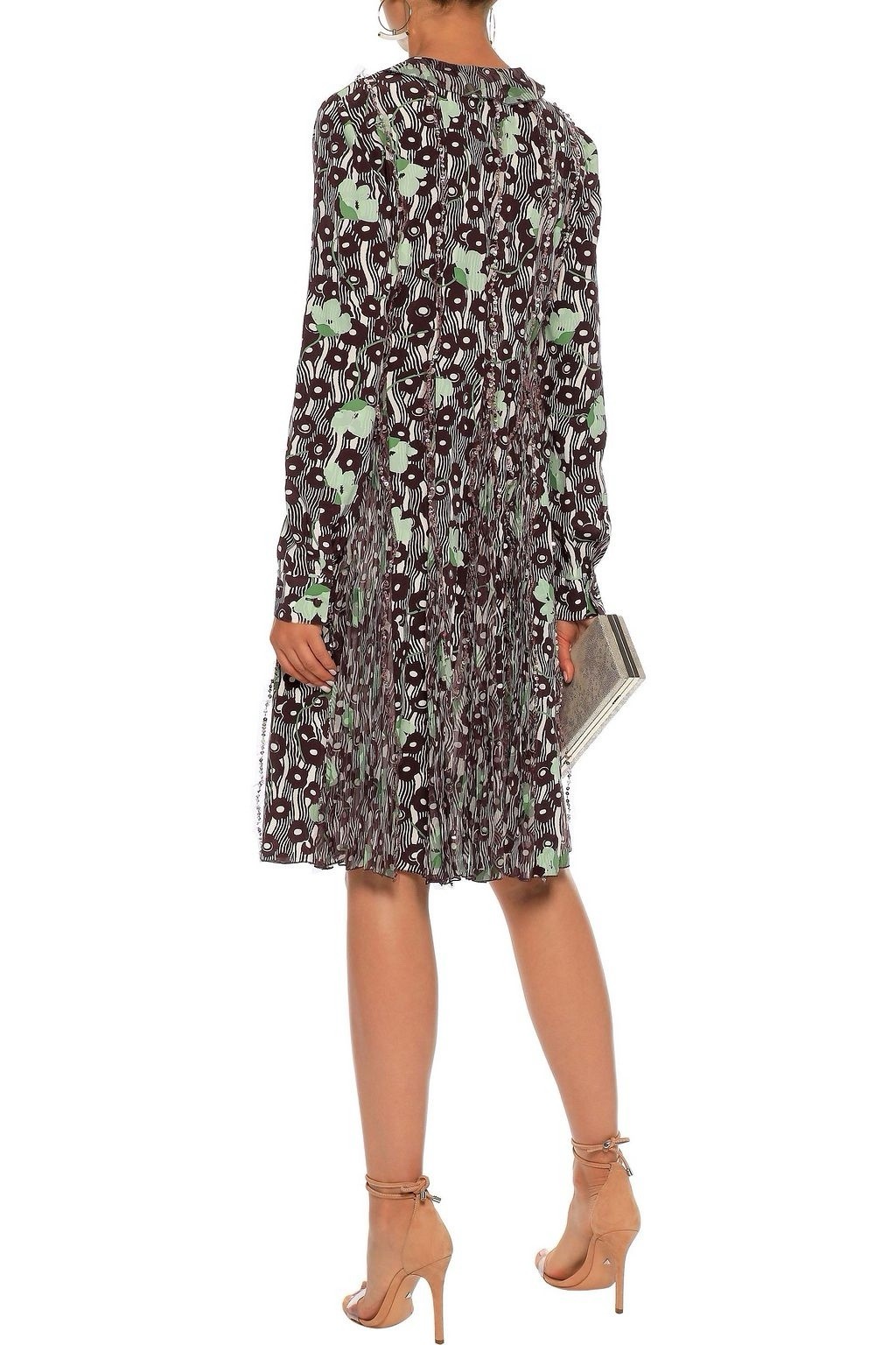£3400 Valentino Runway PF17 Silk Floral Pleated Dress IT38 UK6 US2 NWT