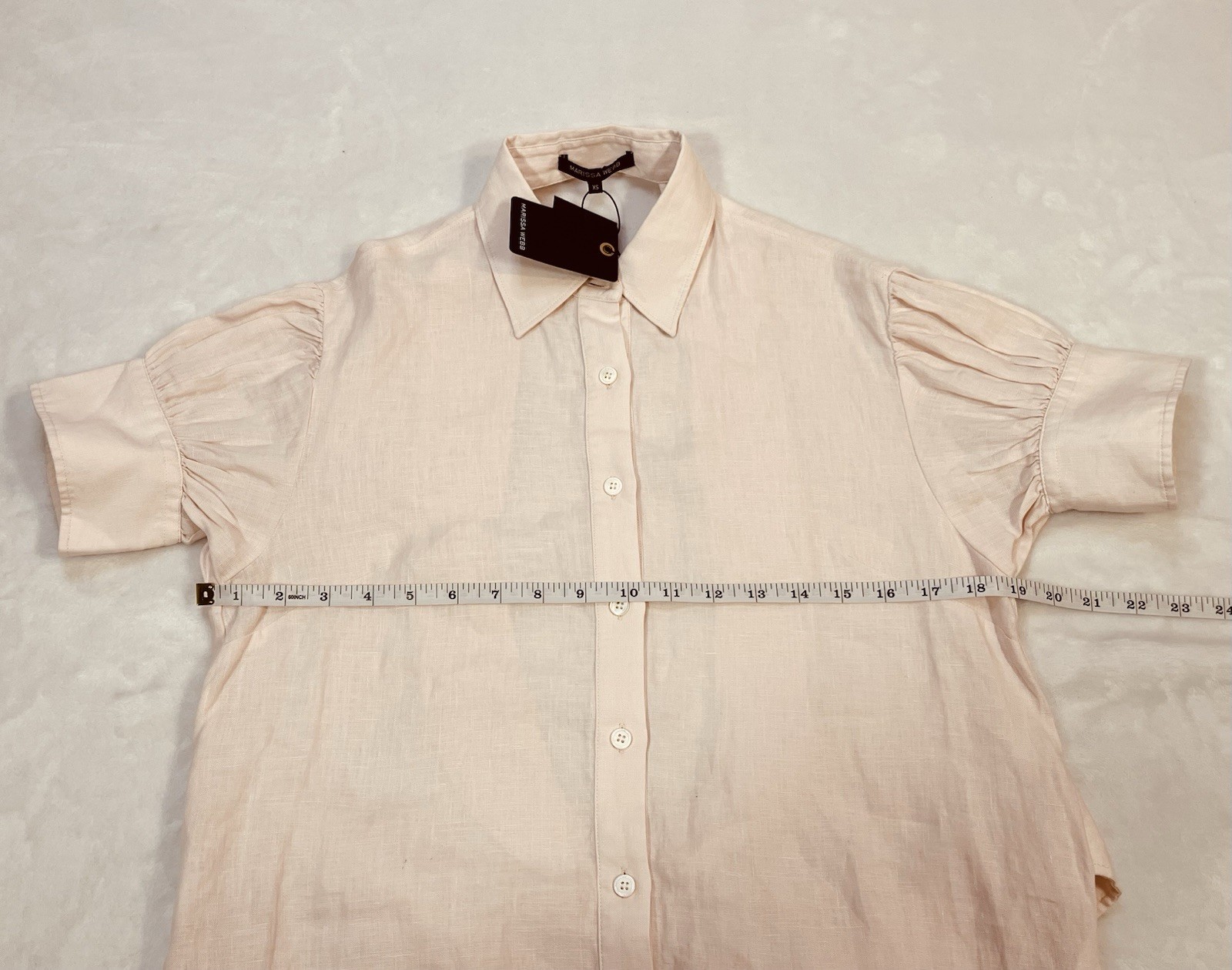 Marissa Webb Presley Linen U Back Button Down Midi Rosetta Color Dress $545 NWT