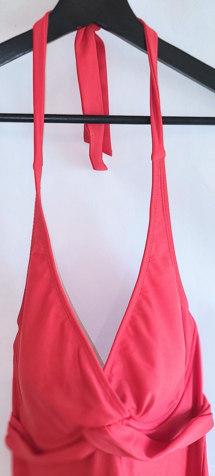 Athleta Womens Size 34D/DD Halter Built In Bra Beach Sundress Red NWT