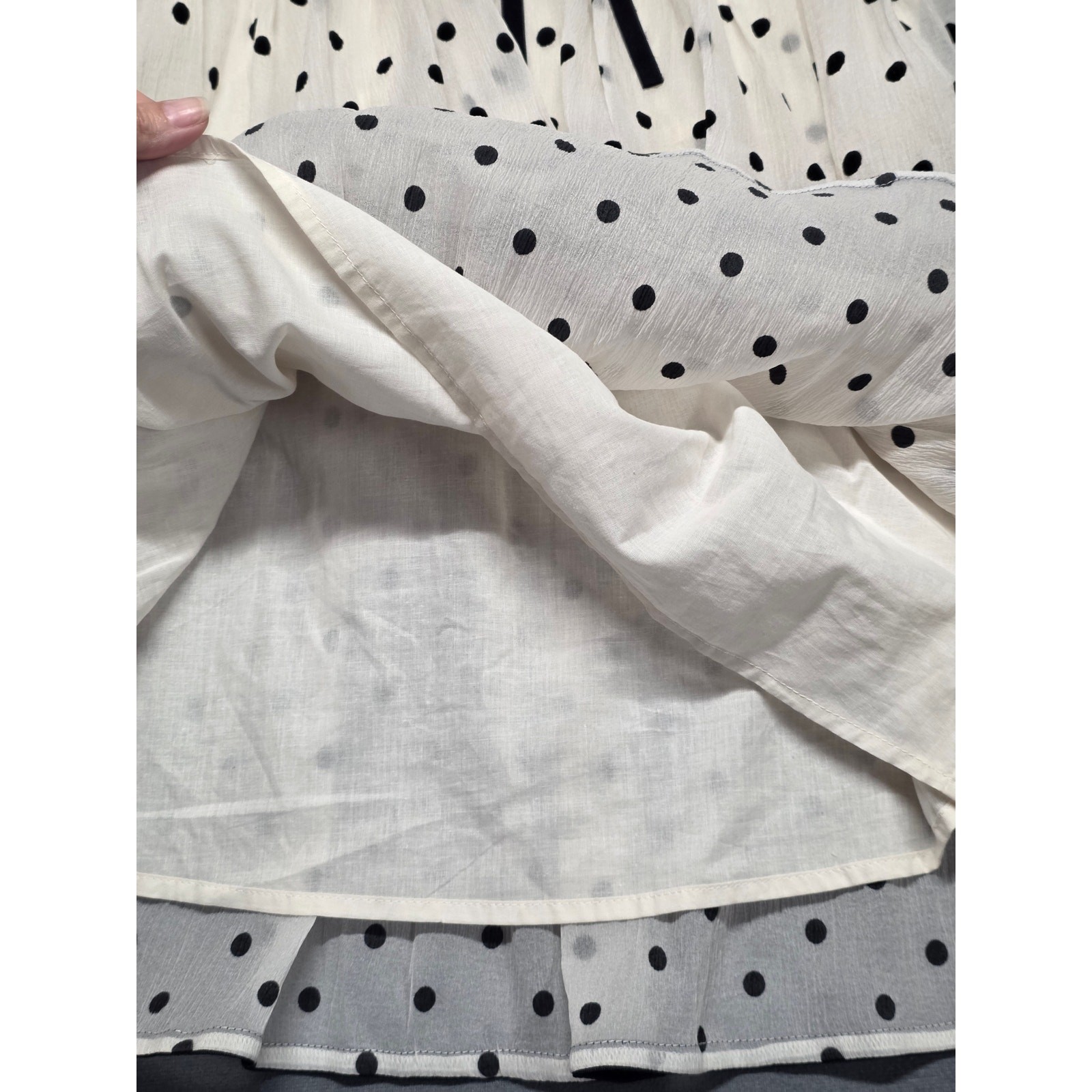 Sofie The Label Tiered Ruffle Mini Dress Polka Dot Romantic Bell Sleeve Small
