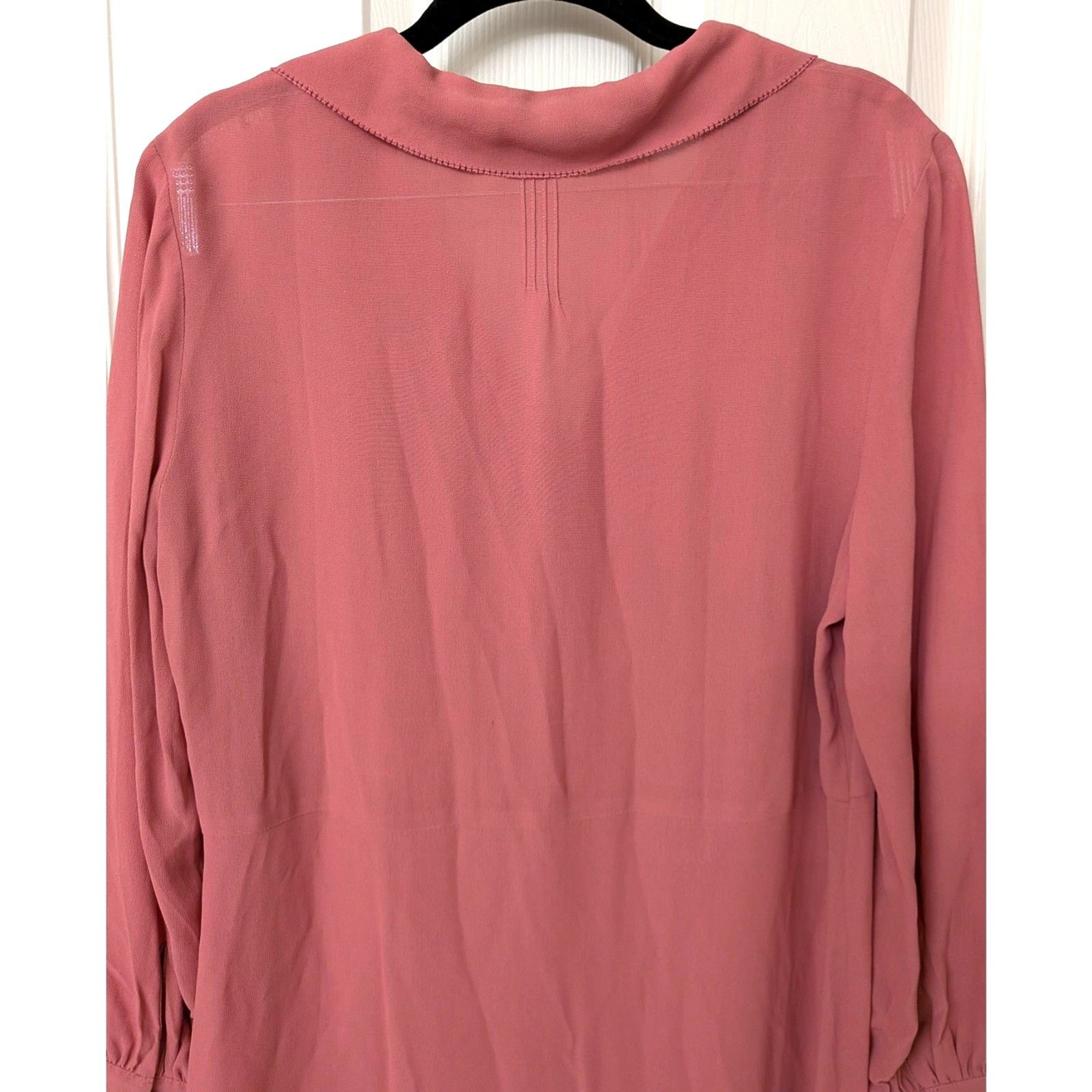Ted Baker Faithiy Ruffle Cottagecore Boho Sheer Pink/Mauve Midi Dress | SZ 3