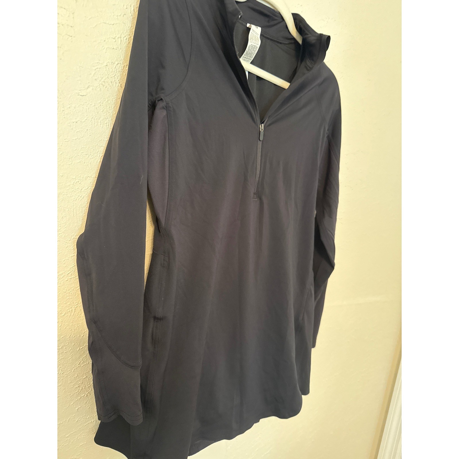 Lululemon Black Half Zip Long Sleeve Athletic Tennis Dress Size 8 LW1ERYS