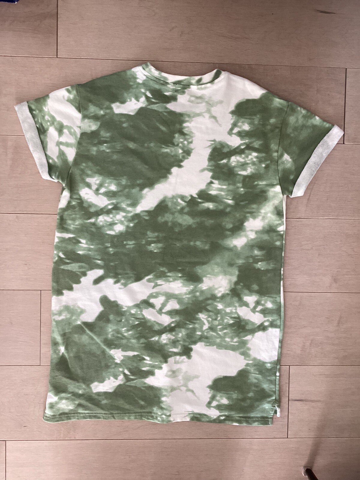True Religion Spellout Green Tie Dye Short Sleeve Tee Dress crew neck SM S M