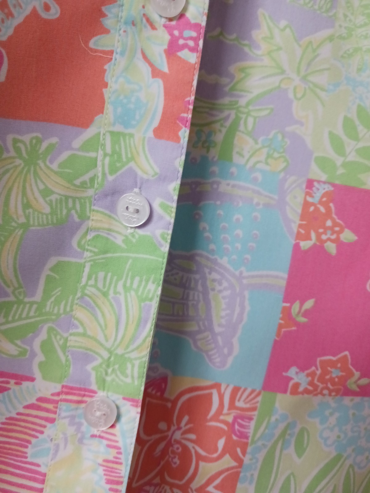 Vintage Lilly Pulitzer White Label Patchwork Dress RARE Tropical