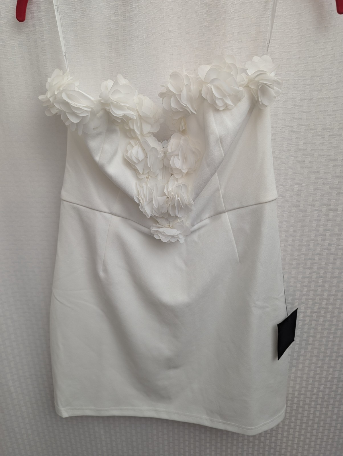 Lulus Size Large Wonder White 3D Floral Applique Mini Dress
