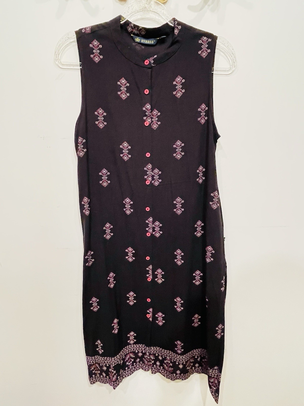 Avaasa Mix N’ Match Block Print Button-Down Straight Kurta Dress Size Large