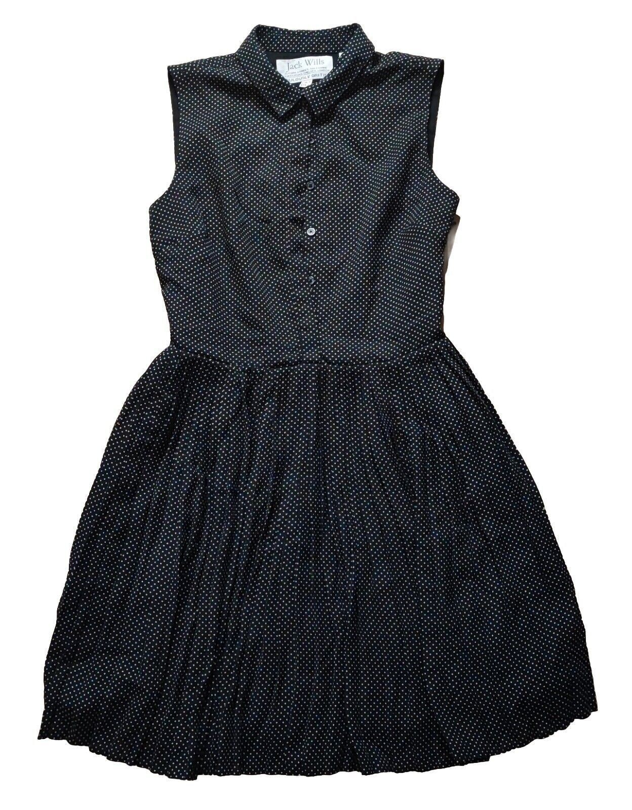 Jack Wills Size 8 Spotty Black Dress