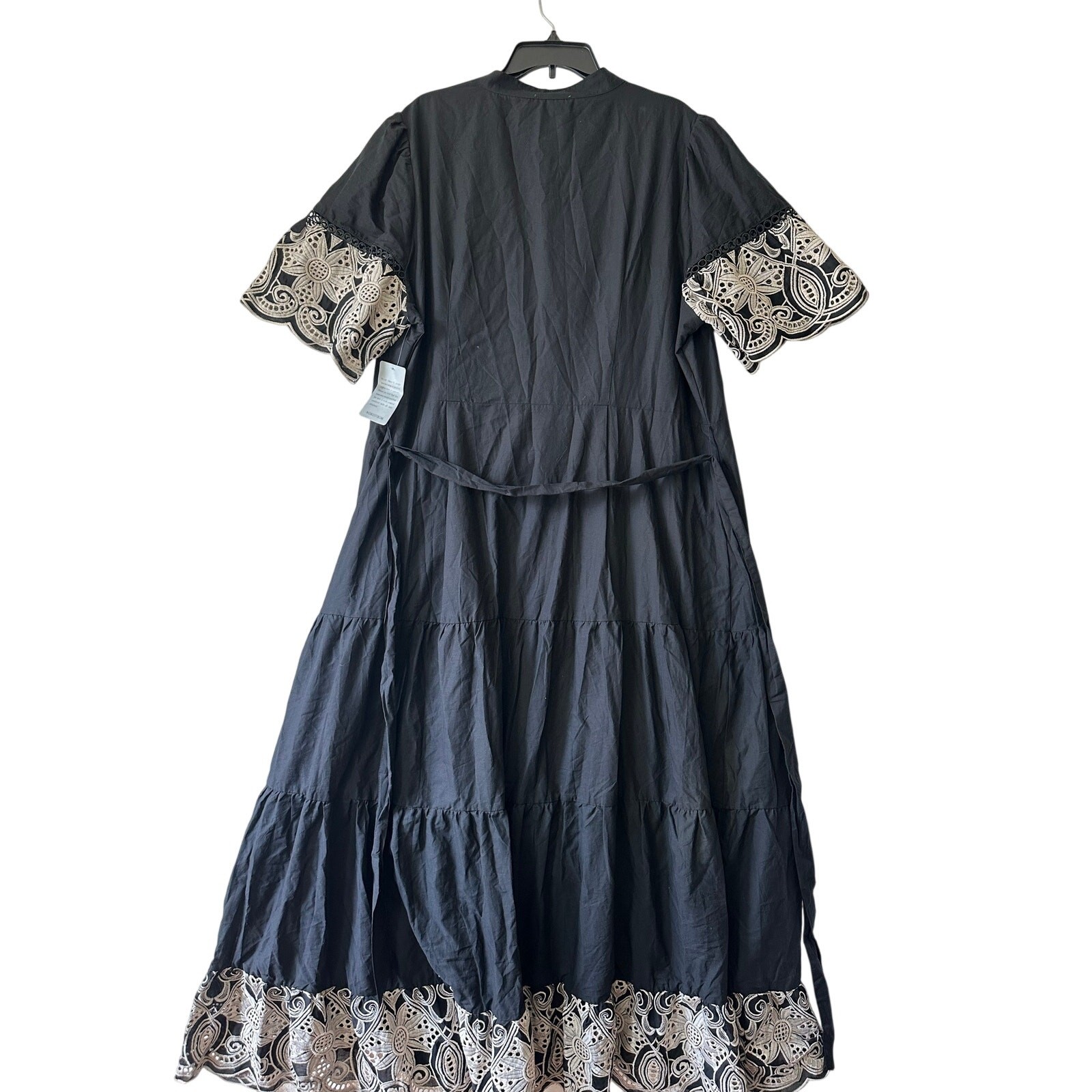 NWT Love X Design Southampton Embroidered Dress 3X Maxi Black