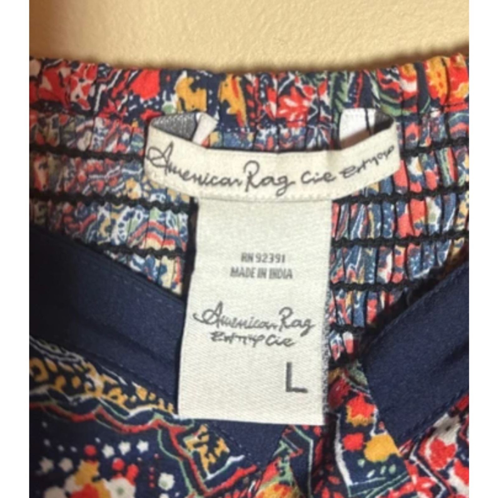 American Rag Multicolor Paisley Adjustable Straps Pockets Dress Women’s L 2015