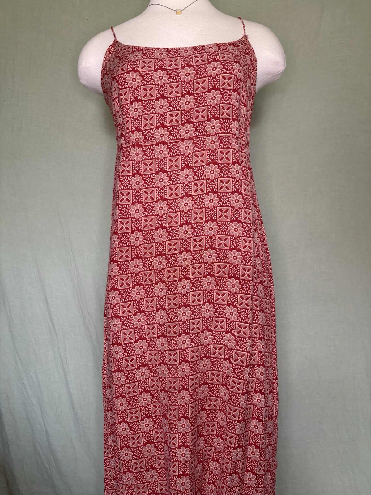 90s Red Patterned Dress #vintage