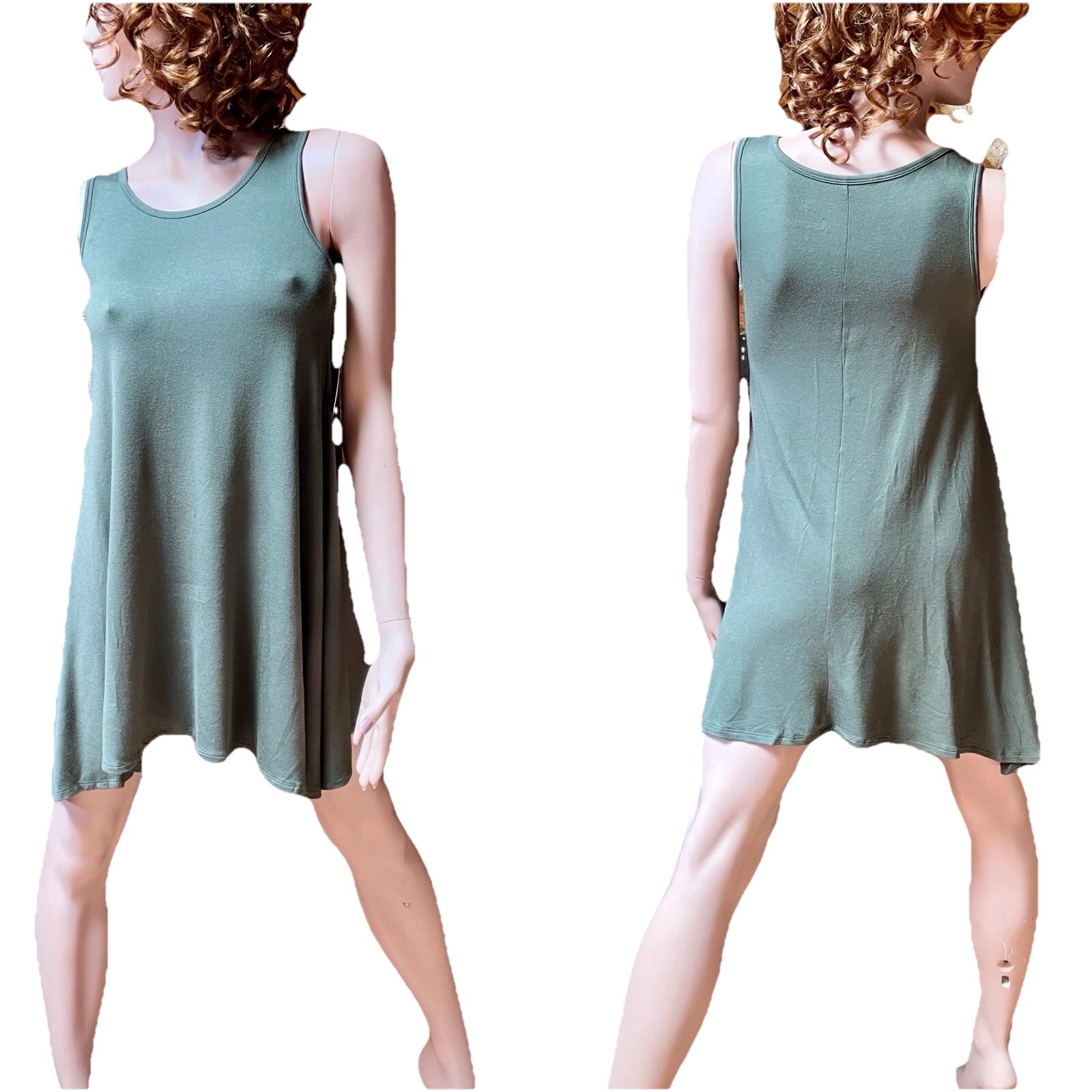 Decree NWT Dark Evergreen BABYDOLL Swing DRESS Size Small