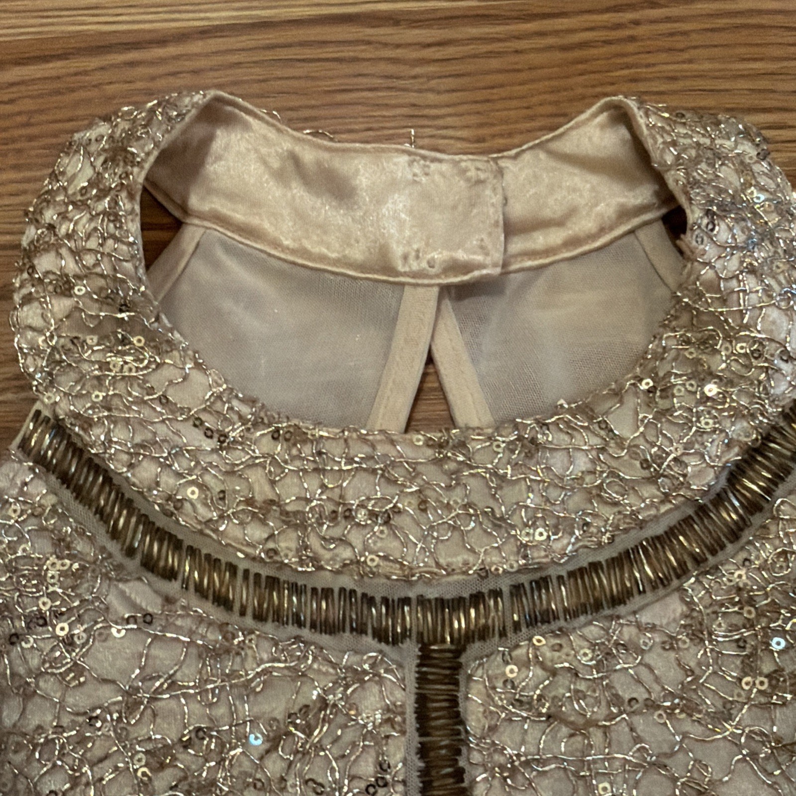 NWT Designer WOW Couture Gold Label Gold Sequin Sparkle Dress Size Small