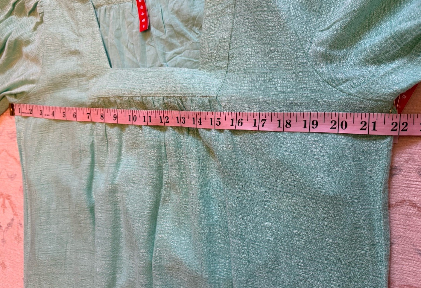 Never A Wallflower Square Neck Aqua Blue Maxi Muumuu Dress Pockets Side Slits S
