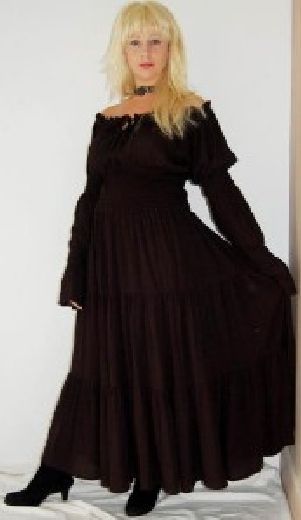 black peasant ruffled smocked dress M L XL OS 1X 2X 3X 4X 5X 6X PLUS SIZE